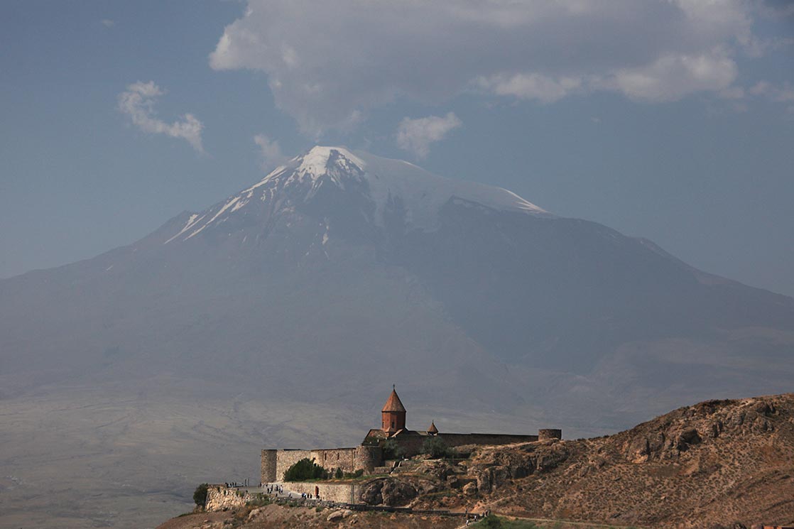 Khor Virap is an Armenian Apostolic Church monastery located in the Ararat valley in Armenia , 8 kilometers near the border with Turkey | ARMENIA