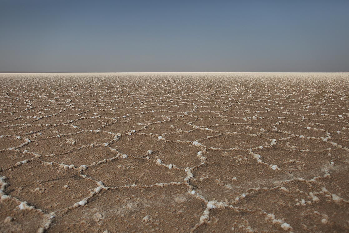 Namak Lake (Daryacheh-ye Namak) has a surface area of about 1800 km², but most of it is dry. Water only covers 1 km² | IRAN