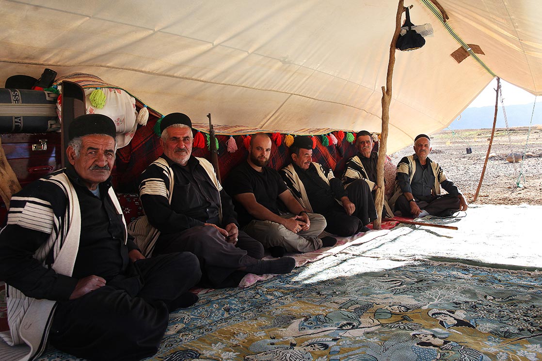 In middle of a Bakhtiari clan. The Khan (chief) is sitting on my right side | Khoorang | Chaharmahal | IRAN