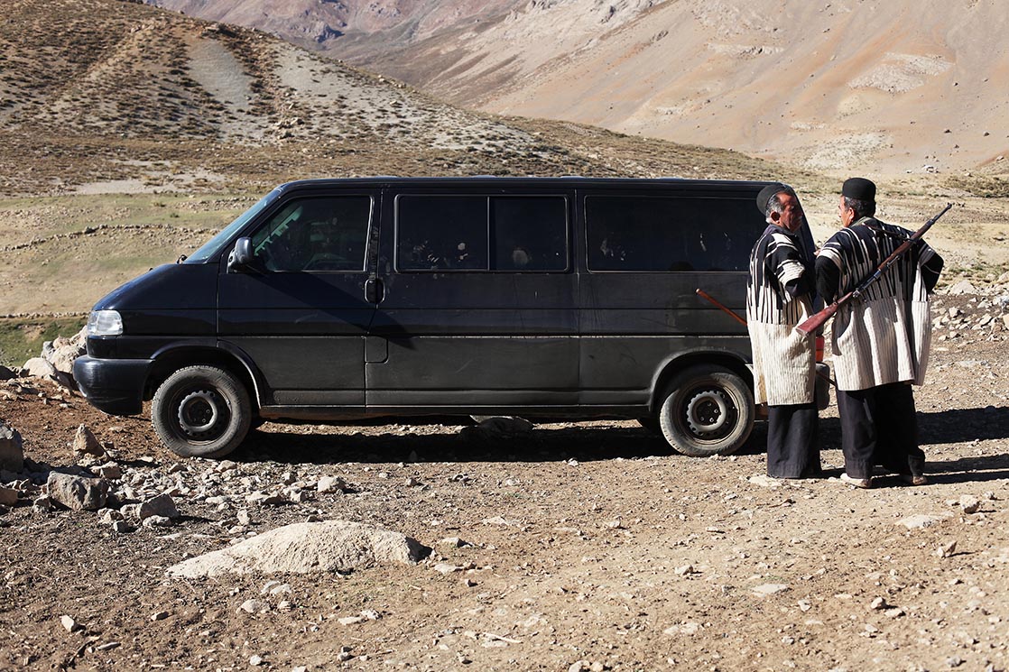 The van parked near a camp of Bakhtiari tribe | IRAN