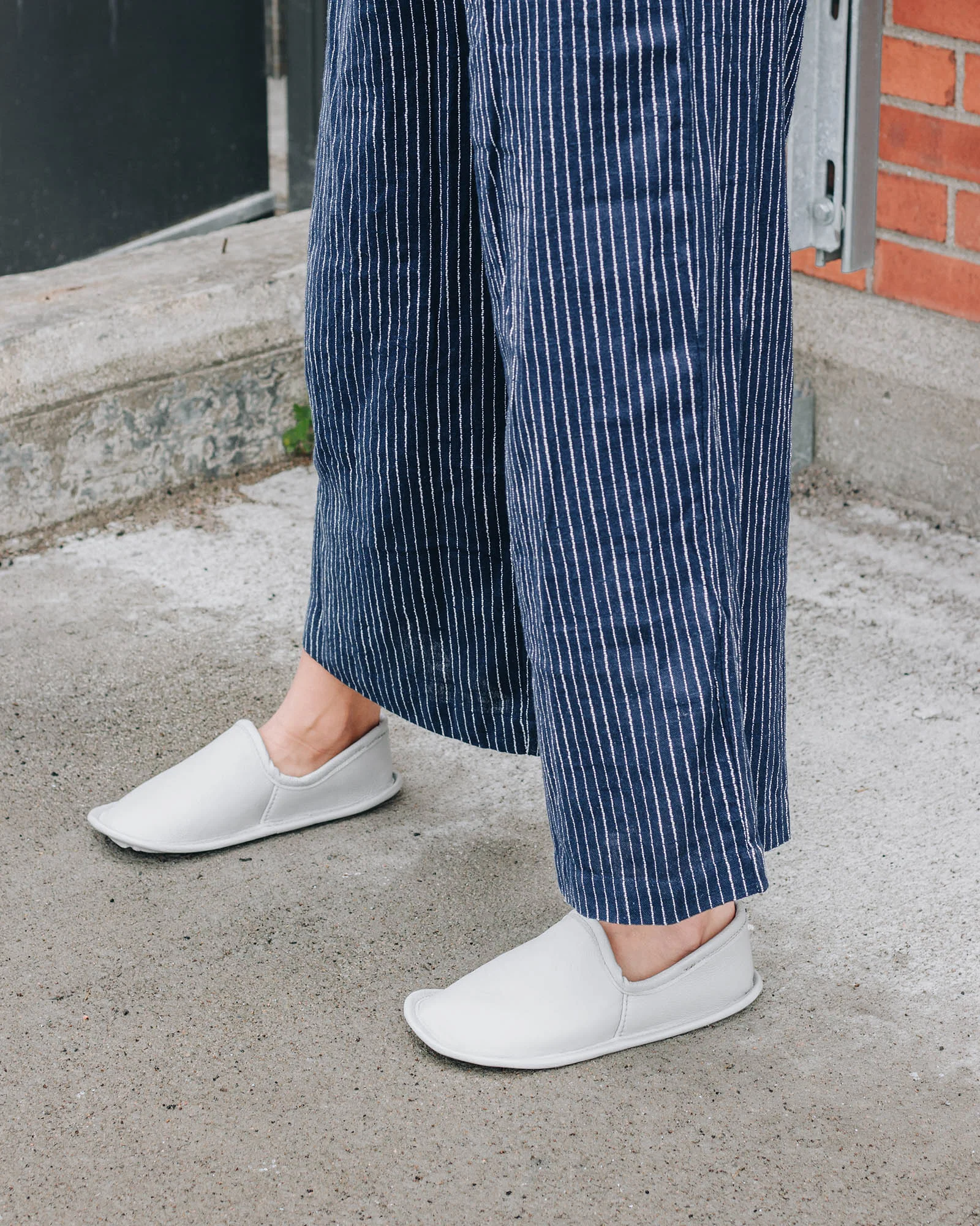 Leather slippers