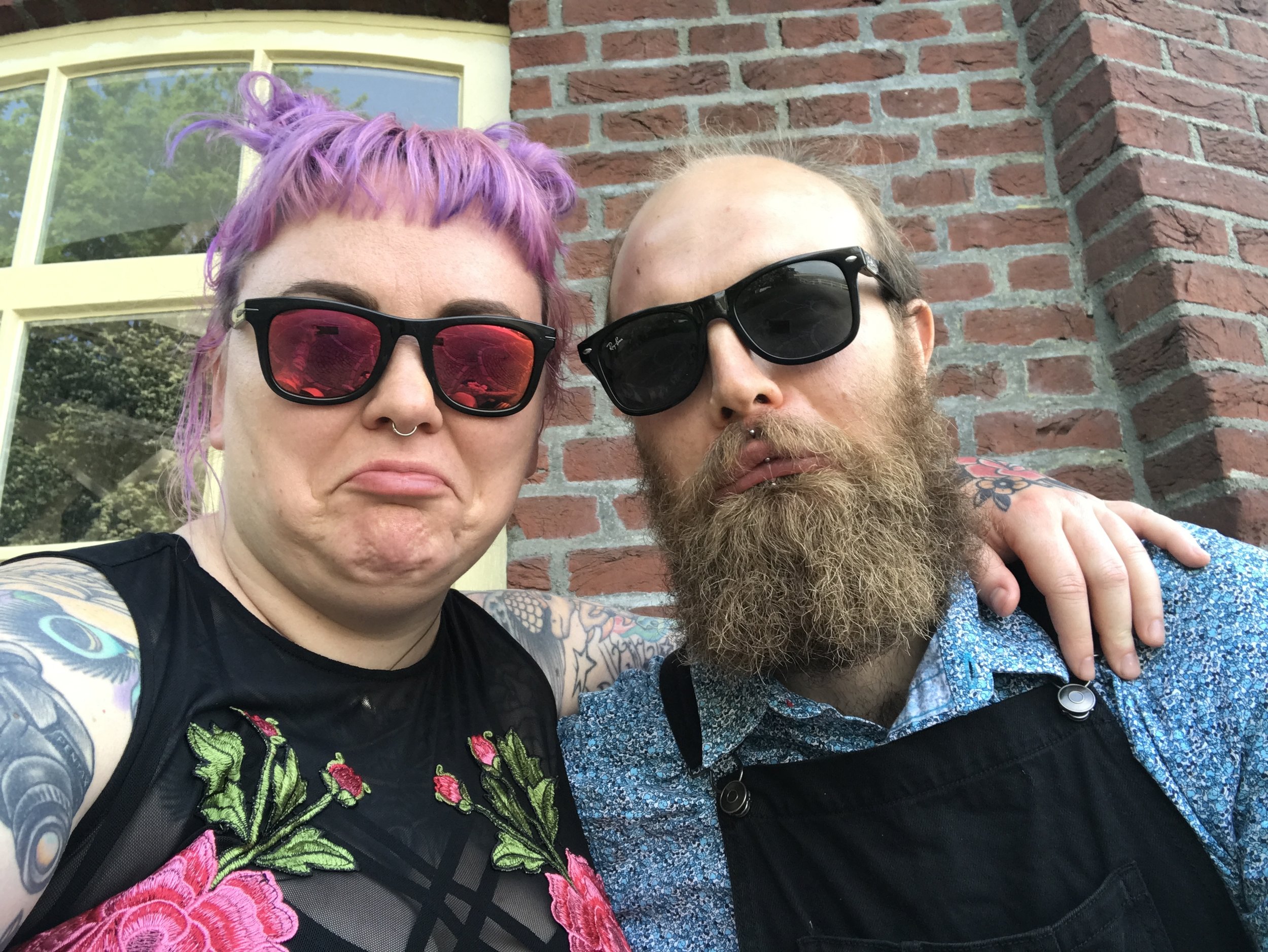 Here we are. Being sat while sitting underneath a windmill. Afterwards some old people came up to us and started talking about all of our tattoos. lol