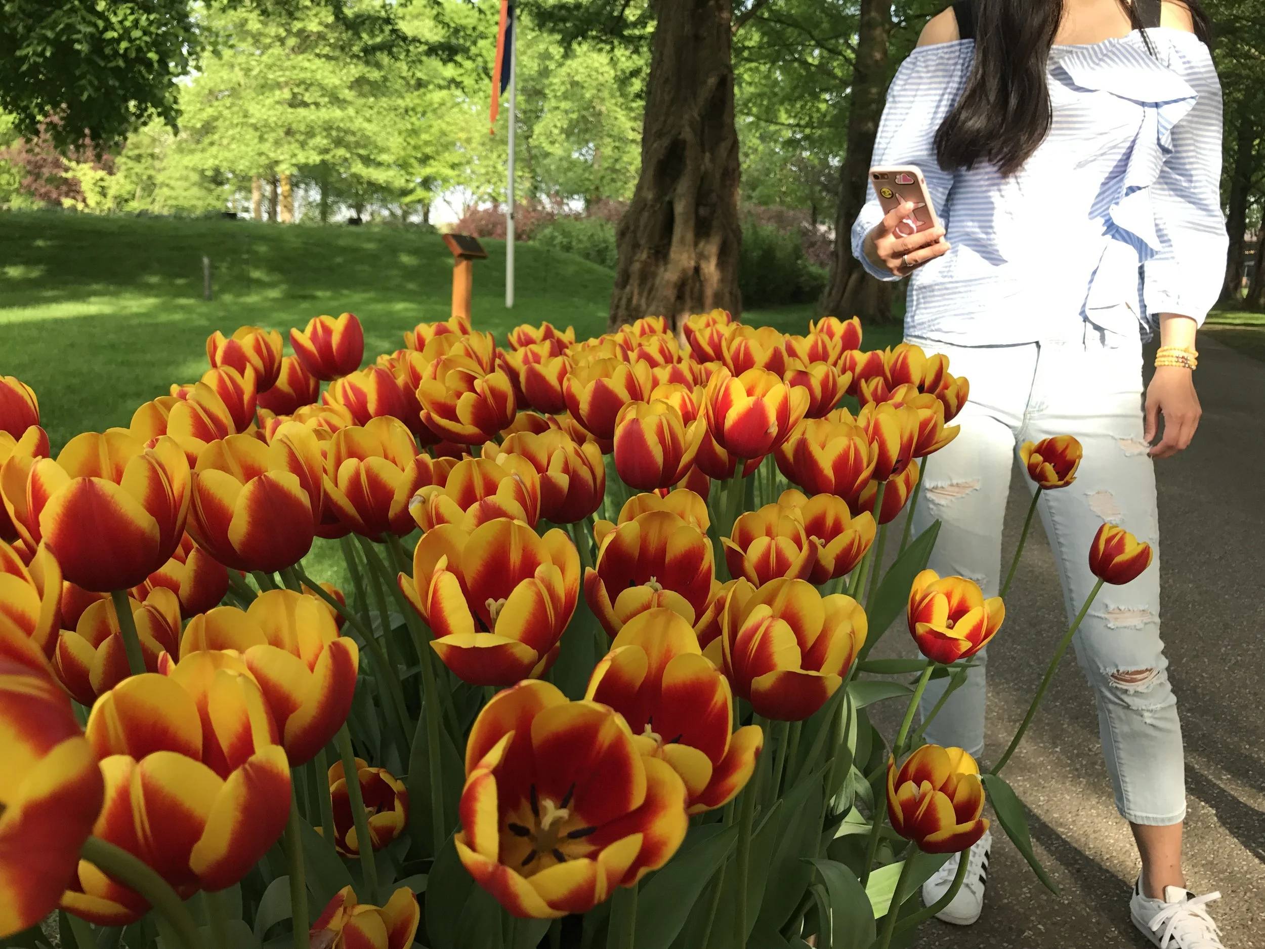 Cool, lady. I wasn't standing here for a good minute before you trying to get a photo. Just WALK ON UP AND INVADE MY FLOWERS N SPACE WHY DONT U. hahah