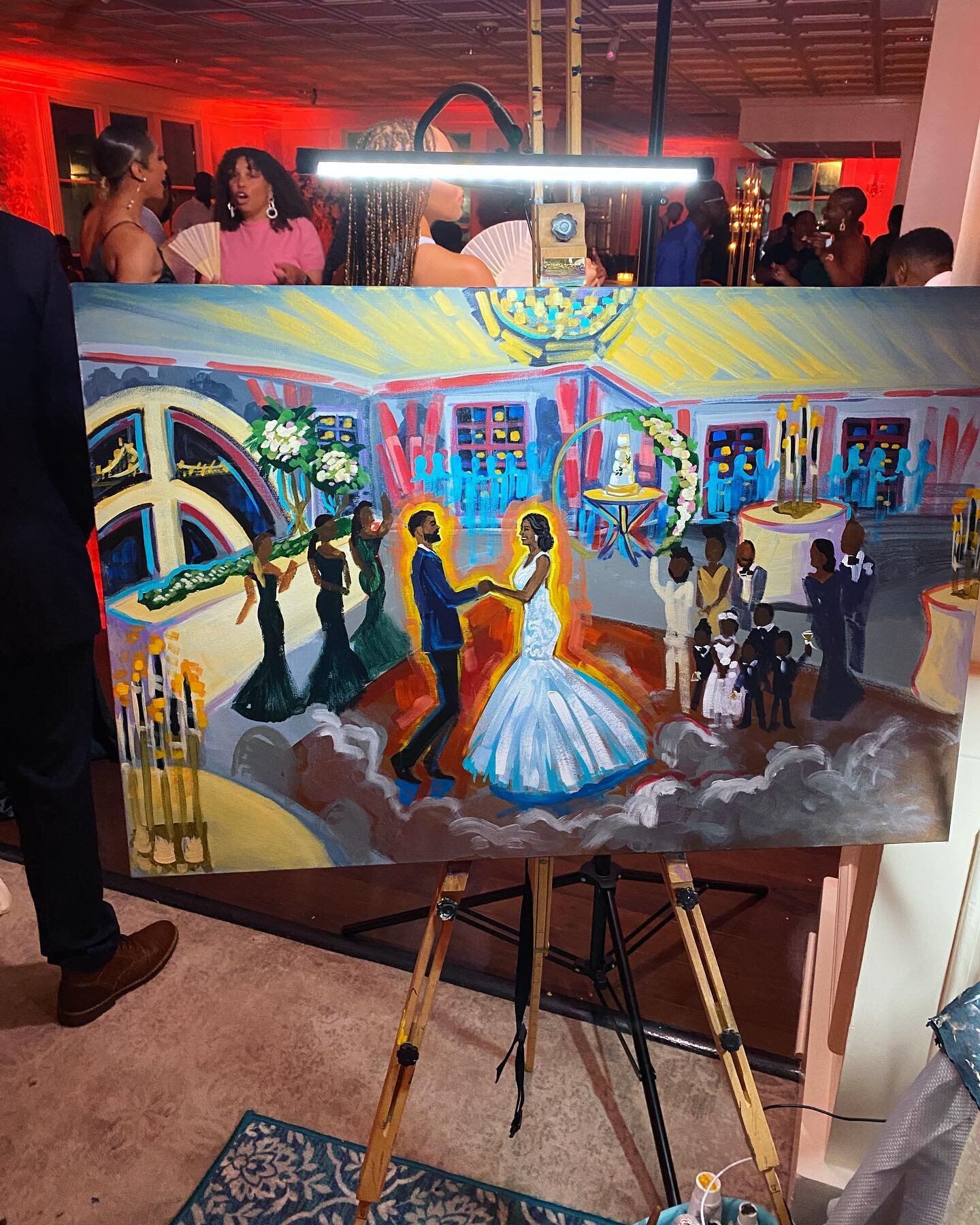 Last weekends wedding at riverviewroom 😍😍 #liveweddingpainter #nolawedding #neworleanswedding #riverviewroomneworleans