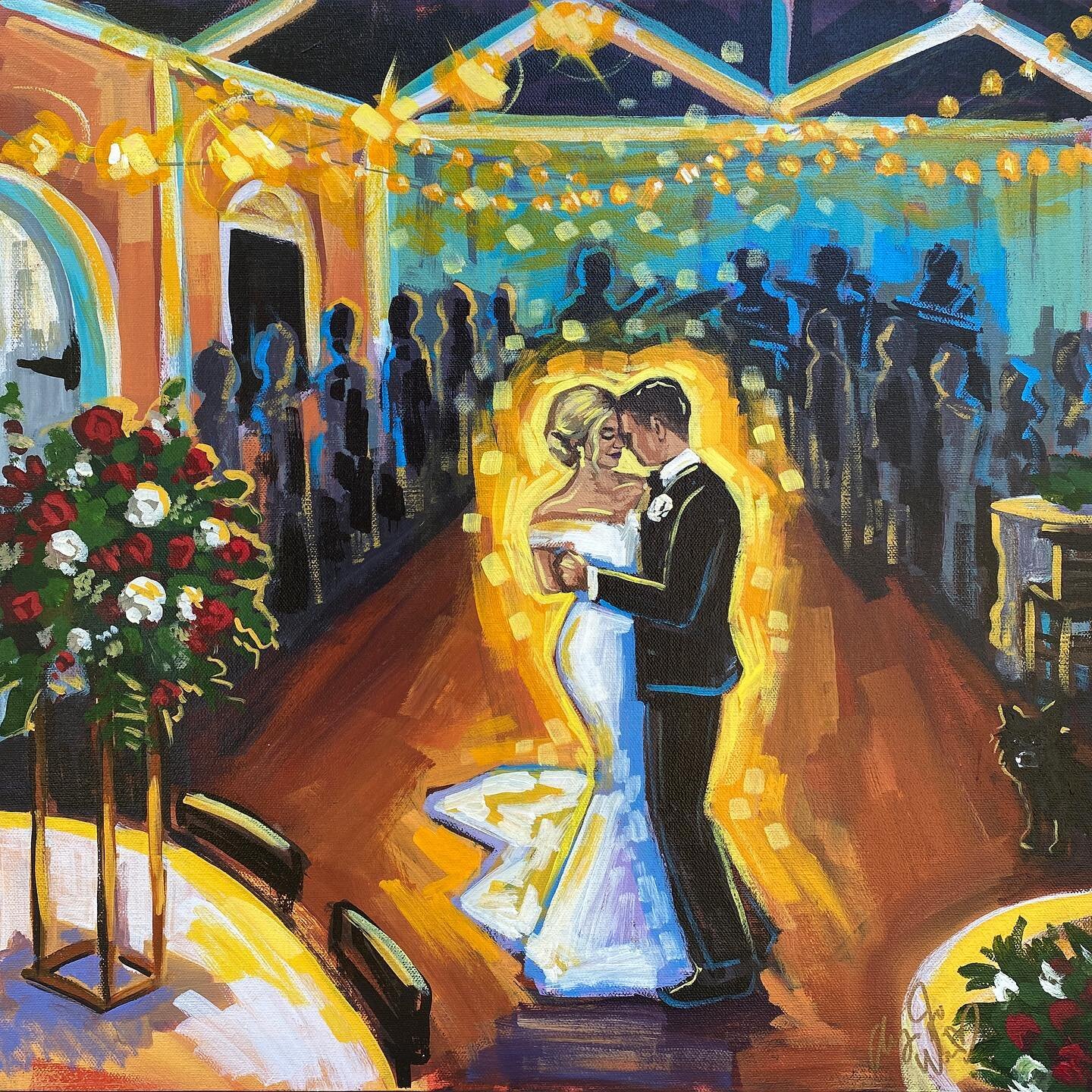 An intimate moment between the couple 💖💖💖 #liveweddingpainter #weddingpainter #neworleanswedding #neworleansweddingpainter