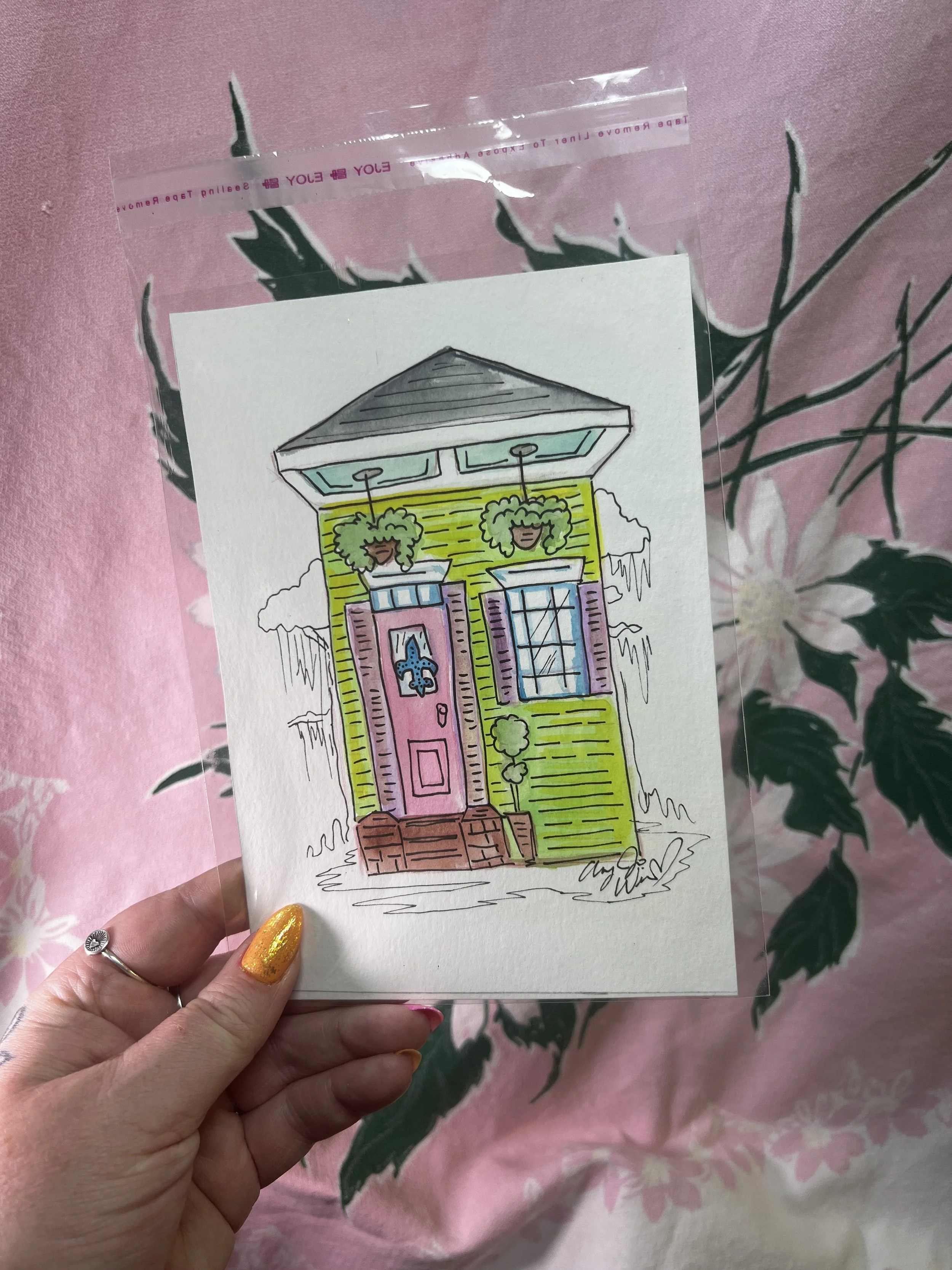 Original Watercolor New Orleans House