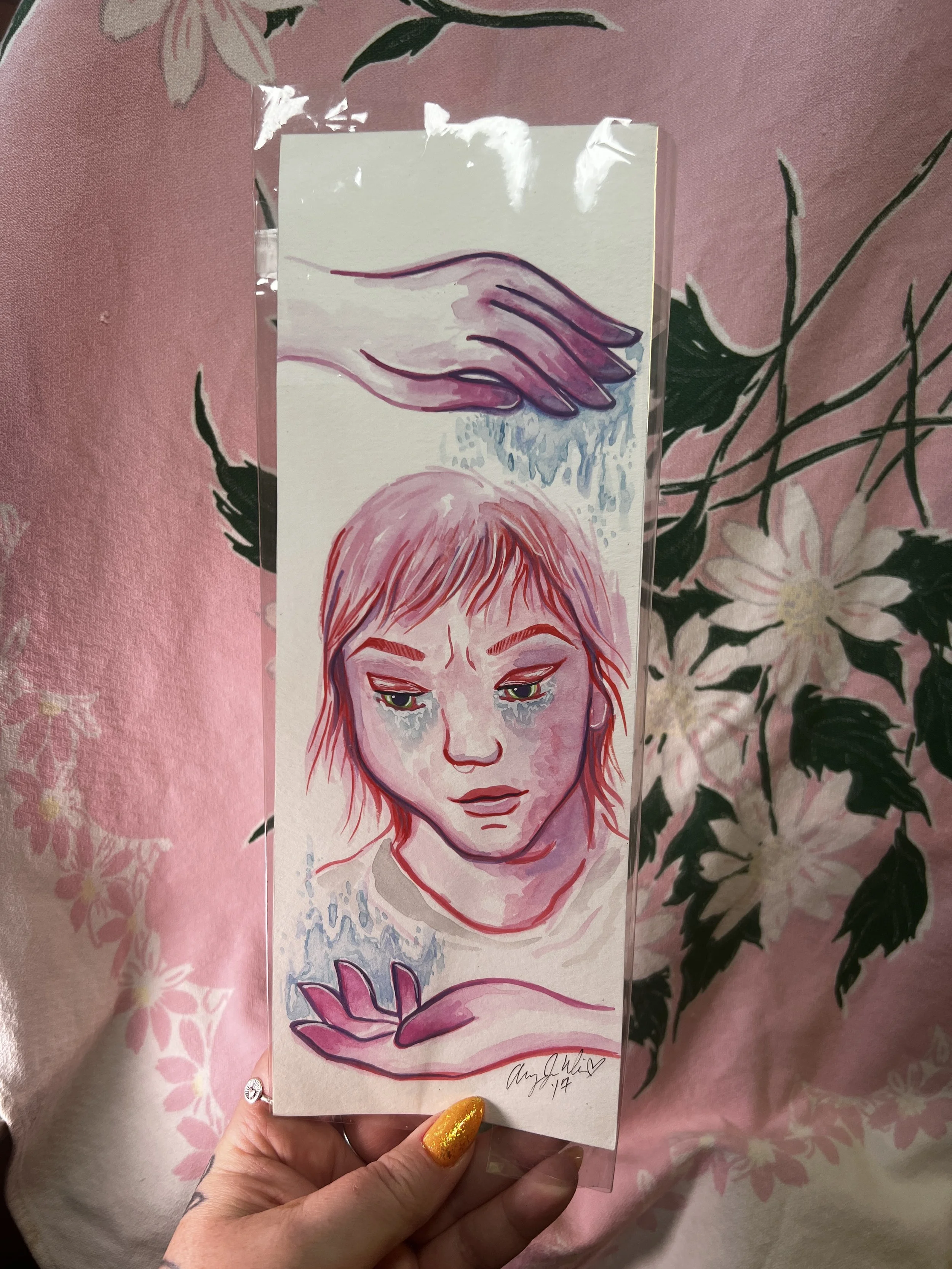 Original Crying Lady with Hands