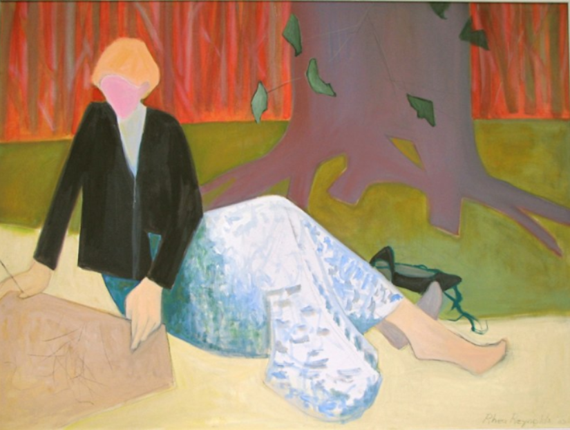 007 Sketching in the Park, 2003, oil, 36x48 in.