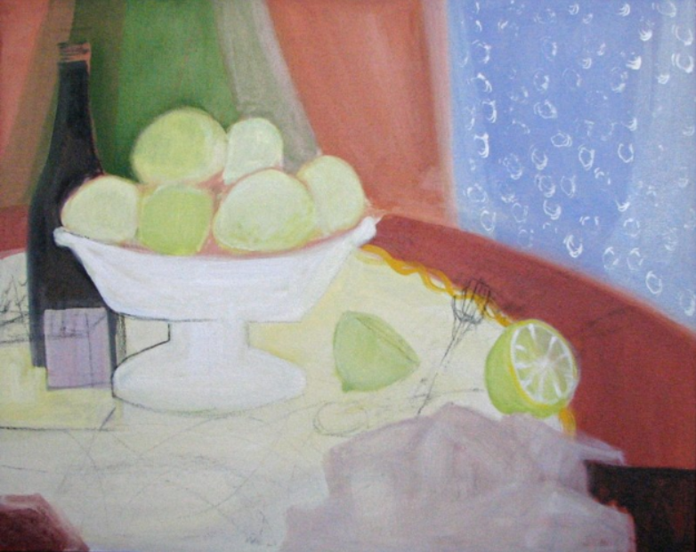 031 Green Apples in Compote, 2007, oil, 24x30 in.
