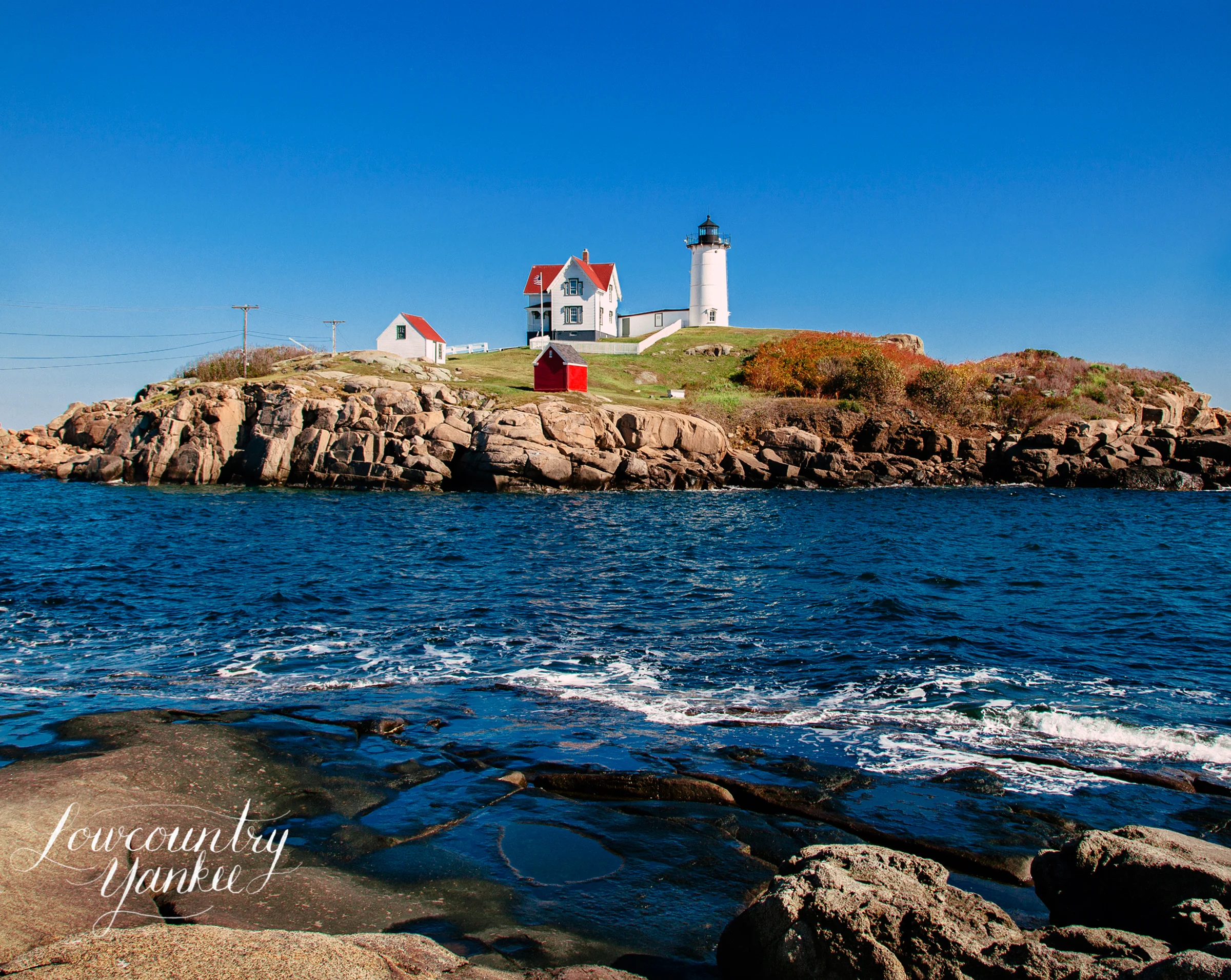 Nubble Lighthouse. This image doesn't do that water justice.