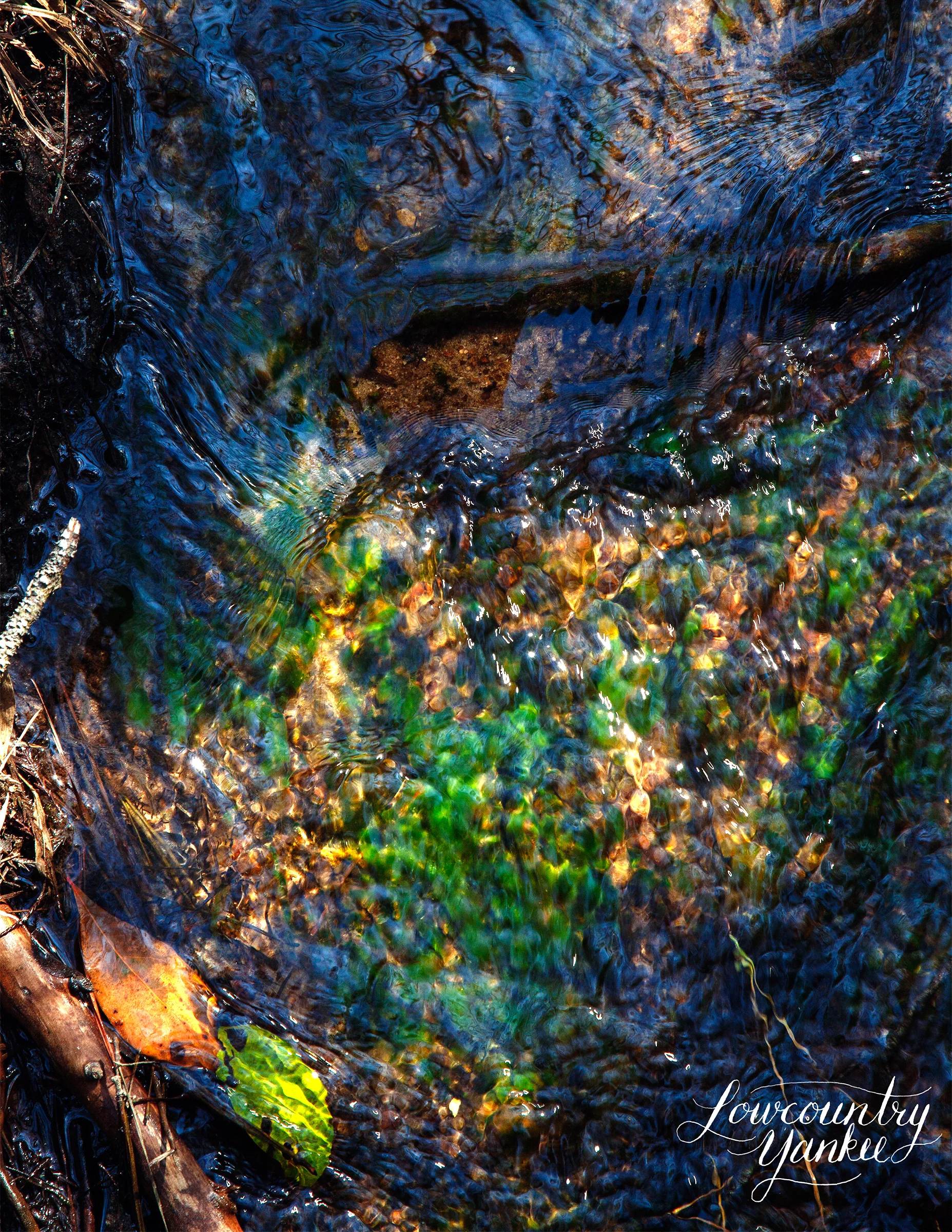 A babbling brook.