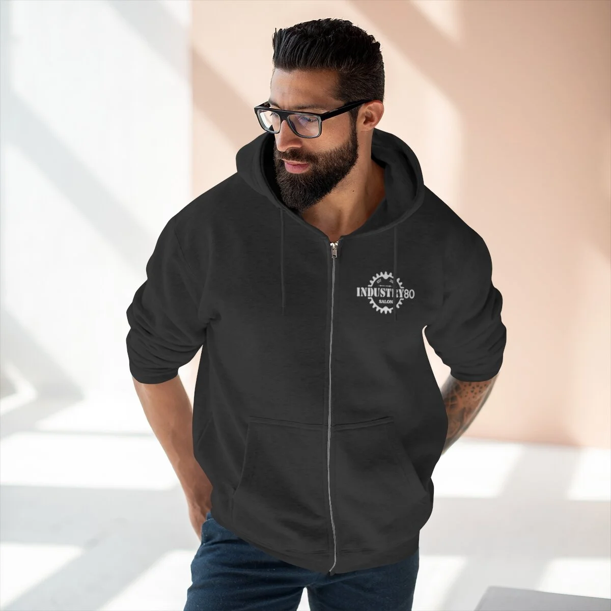 INDUSTRY 80 LOGO  / Unisex Premium Full Zip Hoodie