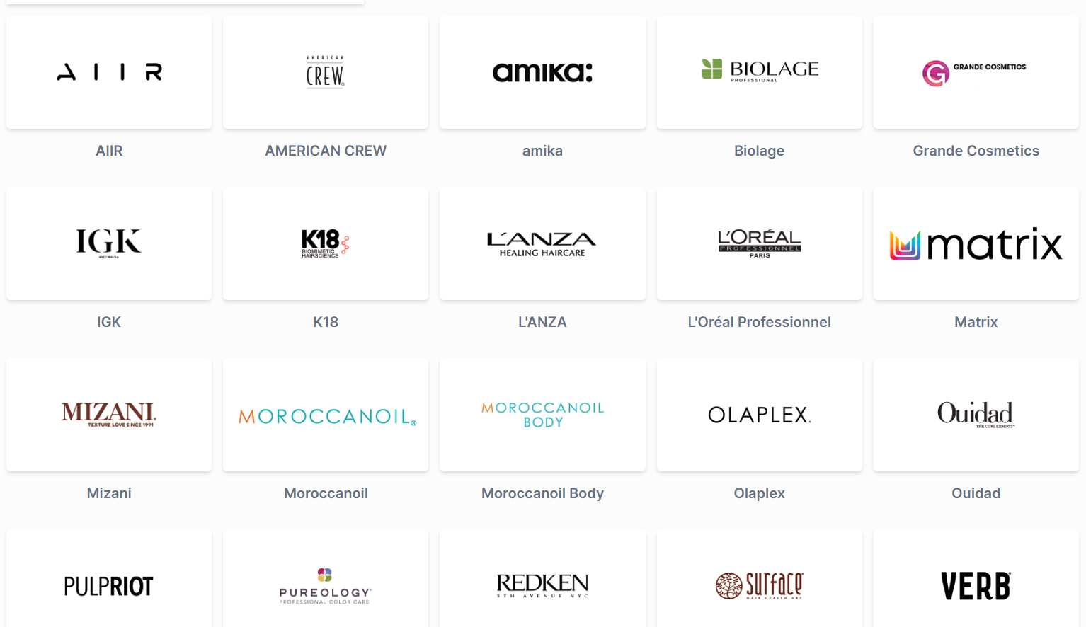 SHOP ALL YOUR FAVORITE PROFESSIONAL BRANDS      