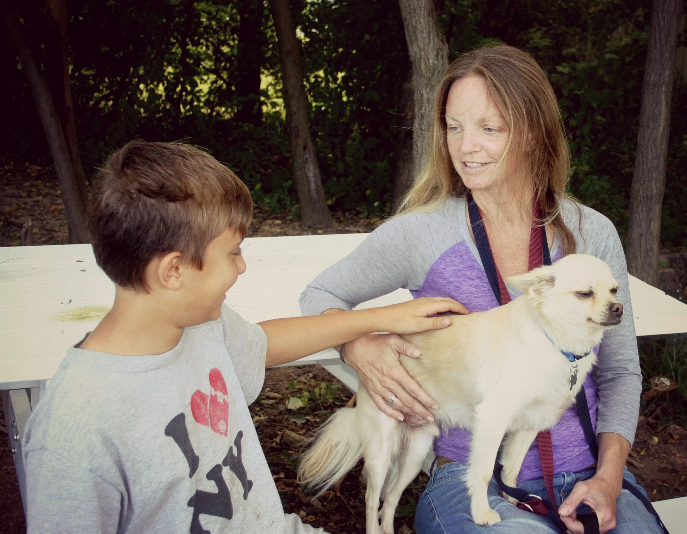 Leo has come a long way! When The Balanced Dog first started working with him on his aggression, he wouldn't let a male get near him!