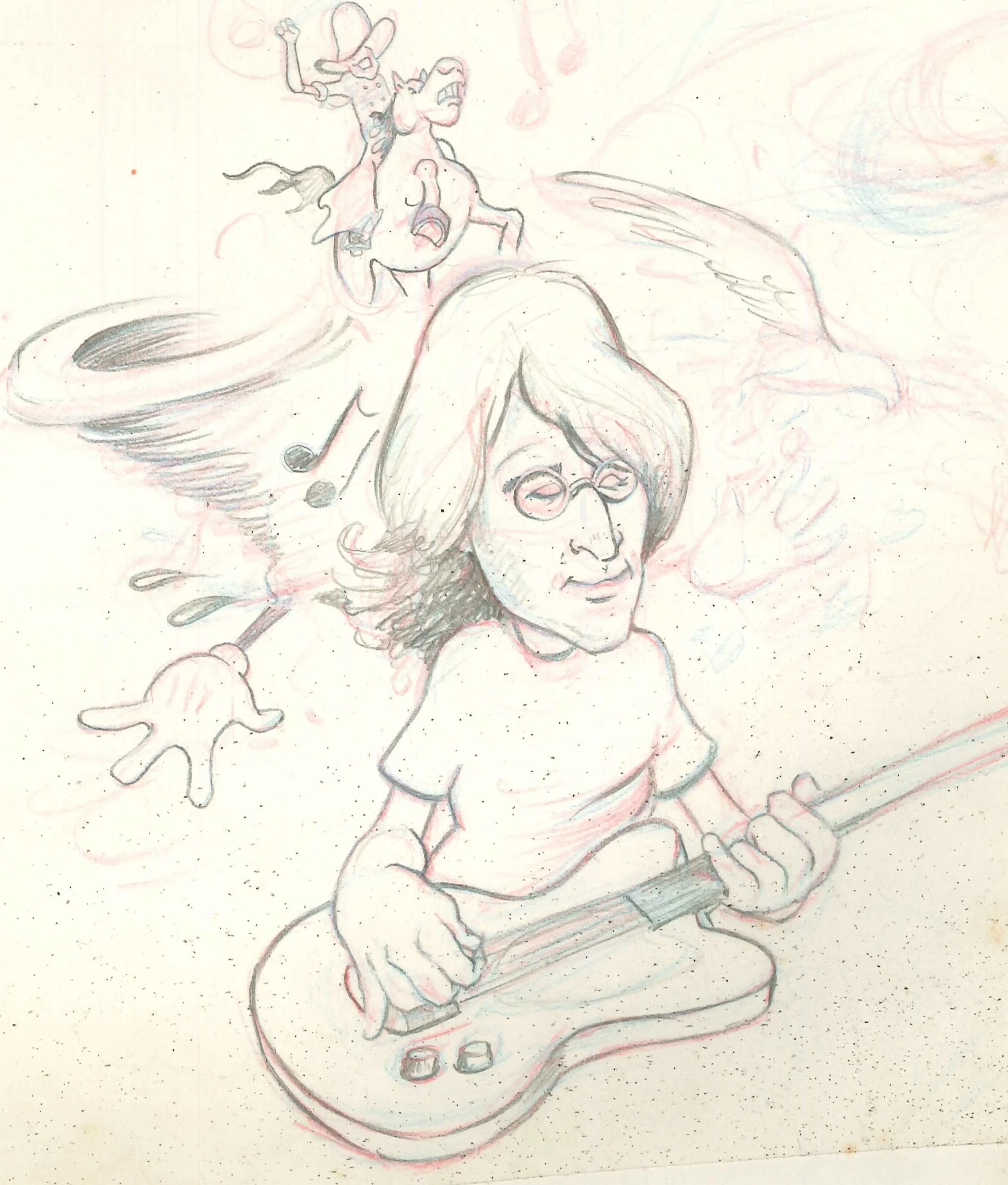 Drawing of John Lennon the day after his death