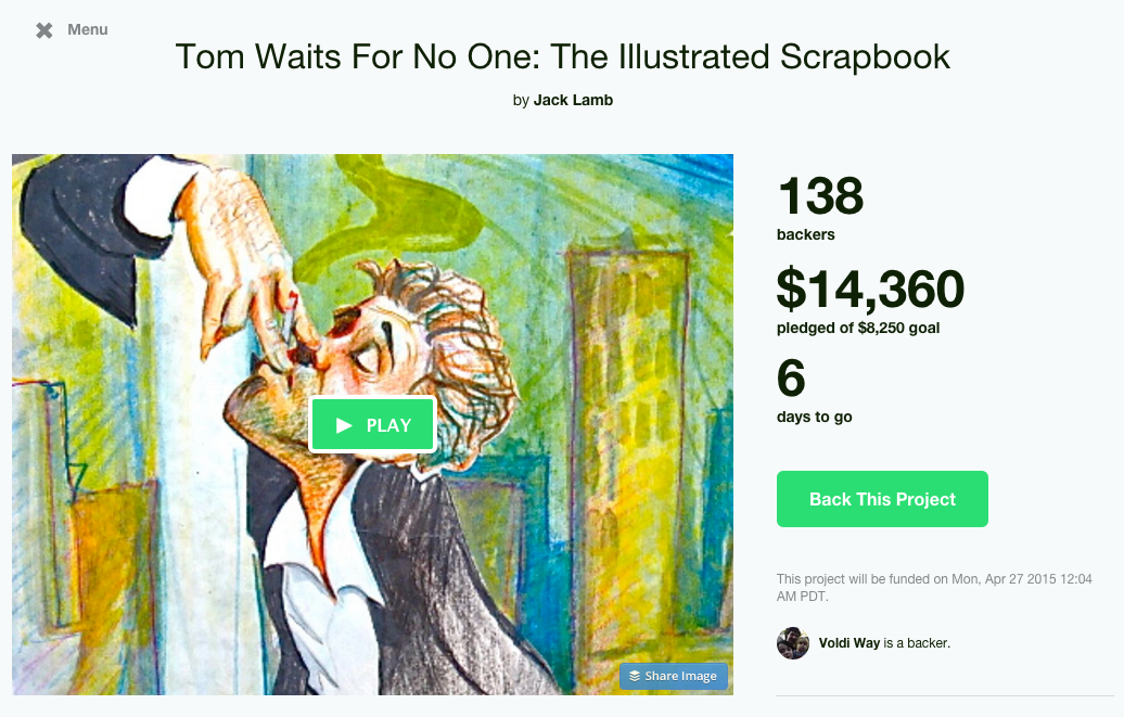  The campaign is stretching towards it&nbsp;second goal to restore the film and integrate the live-action footage of Tom Waits&nbsp;filmed in 1979.If you haven't contributed yet, head over to the campaign and chip in for rare items and exclusive acc…