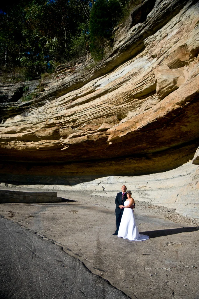 Photograph of a bride and groom