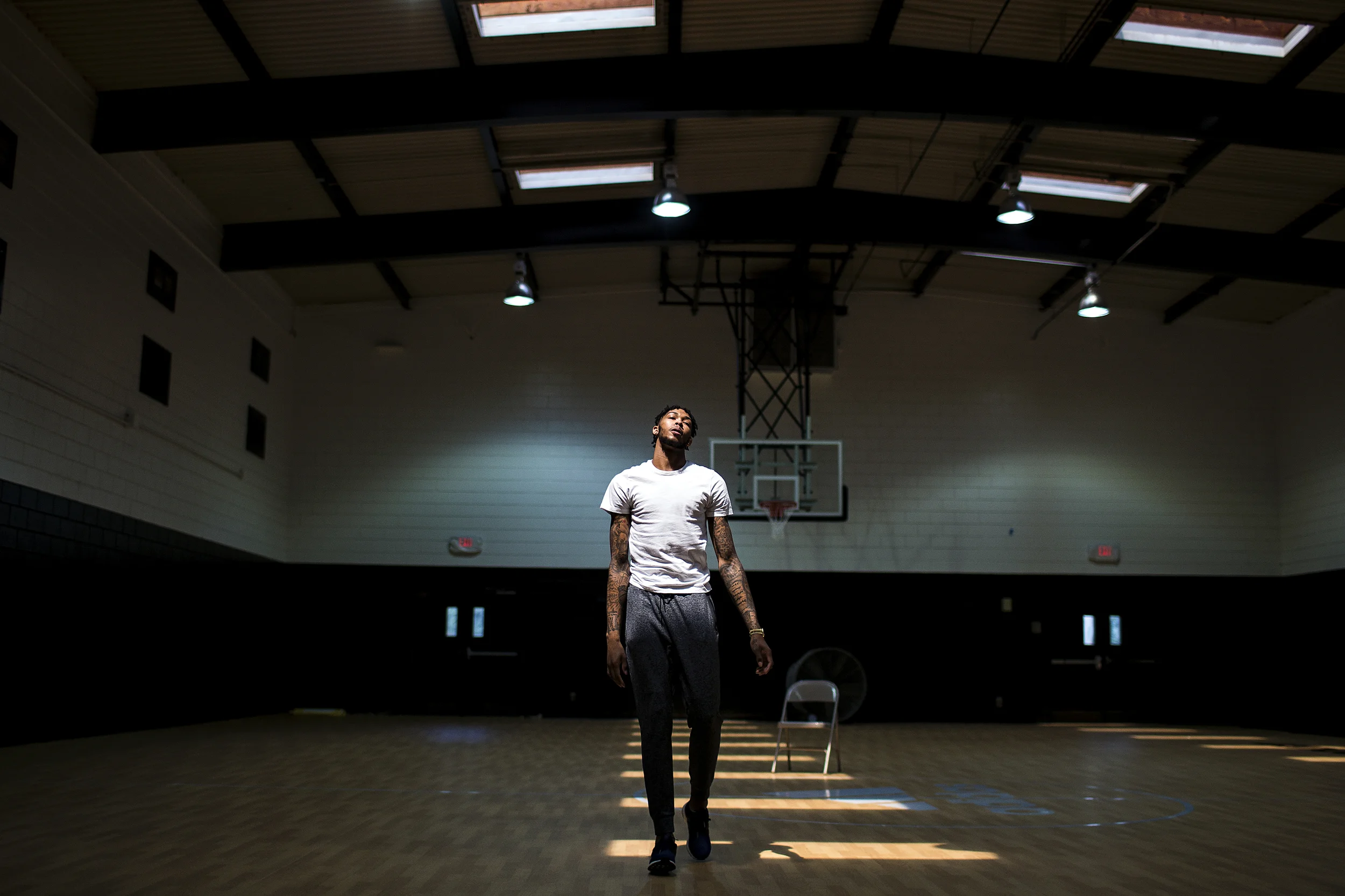 Scenes from a taping of "First Step," featuring former North Carolina Tar Heels and NBA player Jerry Stackhouse and former Duke Blue Devils and current Los Angeles Lakers player Brandon Ingram in their hometown of Kinston, N.C. on Aug. 26, 2017.
