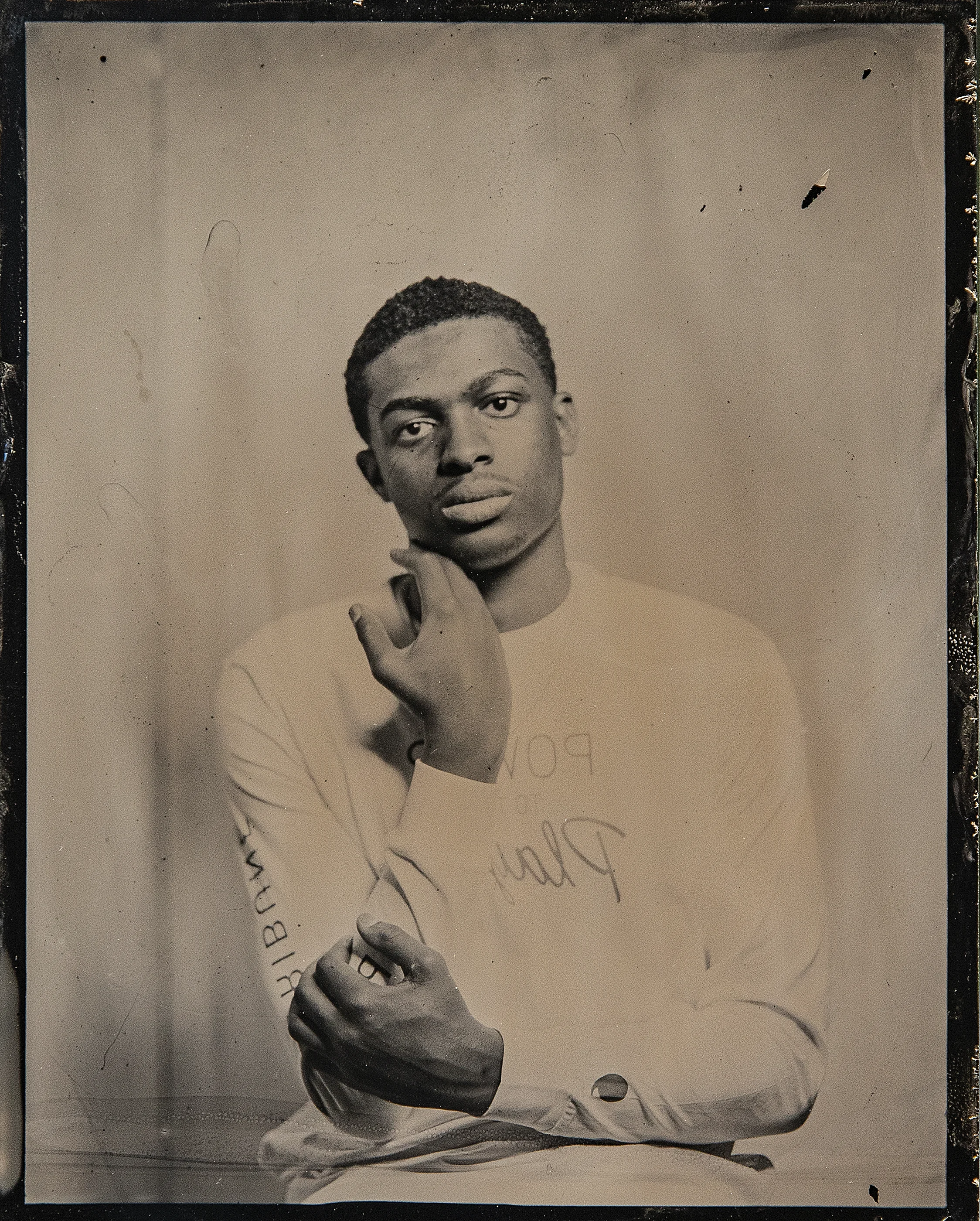 Tintype portrait of NBA draftee Keldon Johnson, June 2019.