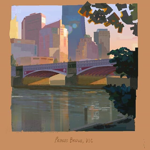 And finally for #PleinAirpril - Walking back to the city after the game... #Melbourne #Victoria #heavypaint #photoshop