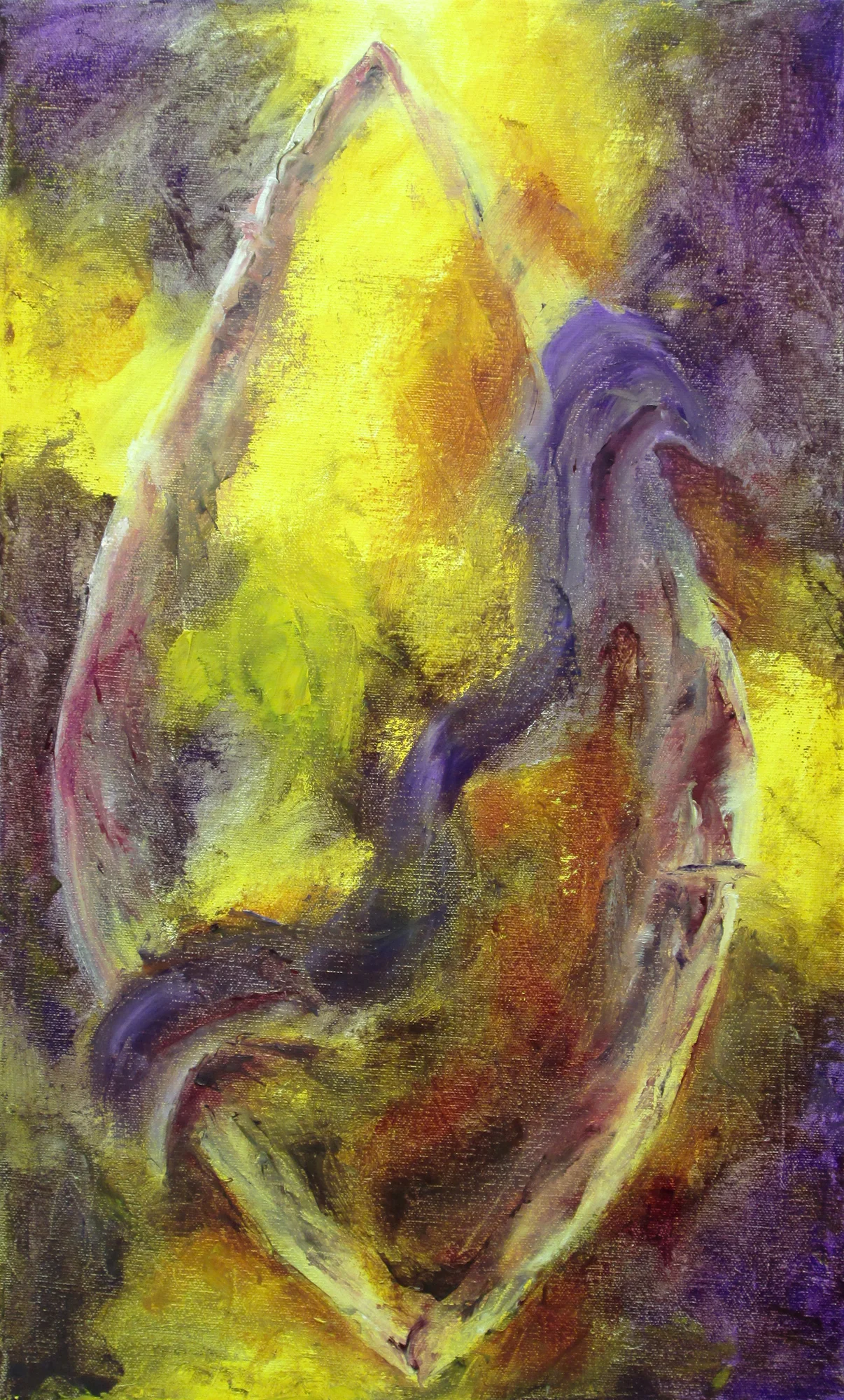   Virgin Mary  Oil on canvas 20" x 12"   