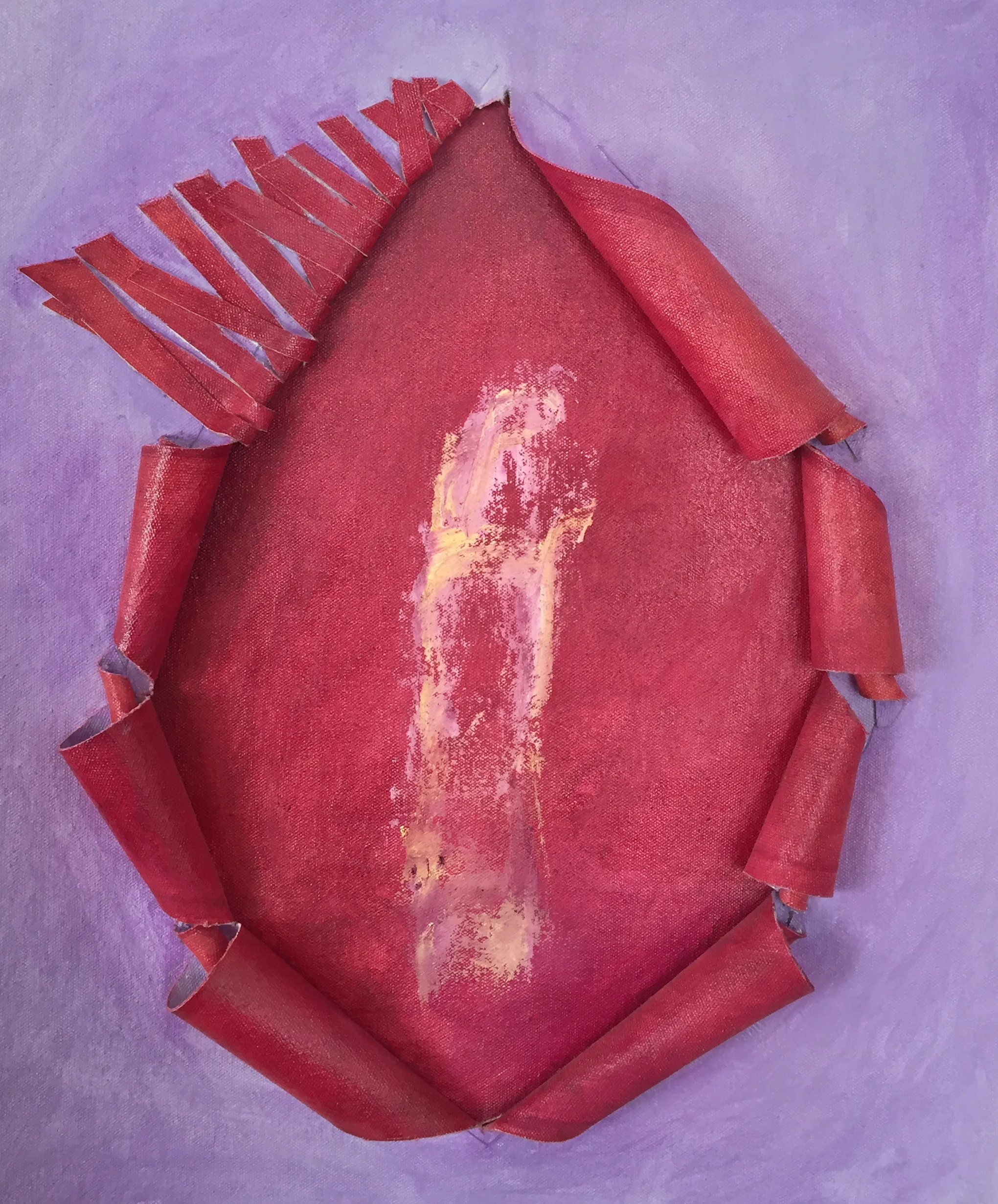 EMBODIED CONSCIOUSNESS I<br>Oil on canvas on wood panel<br>18" x 14" x 2.5"