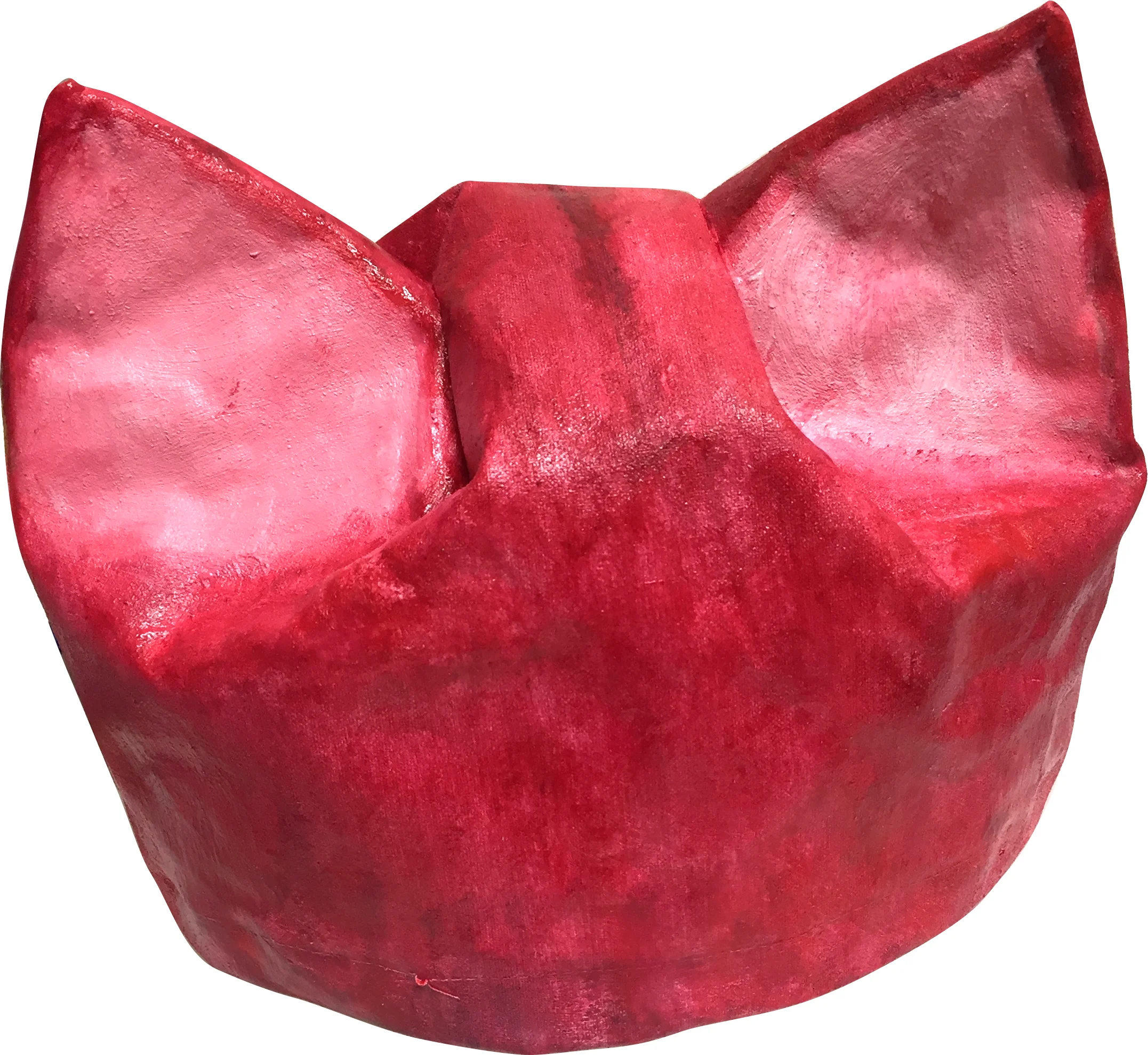 PUSSYHAT<br> Acrylic on sewn cotton duck<br> 8" x 6.75" x 7"
