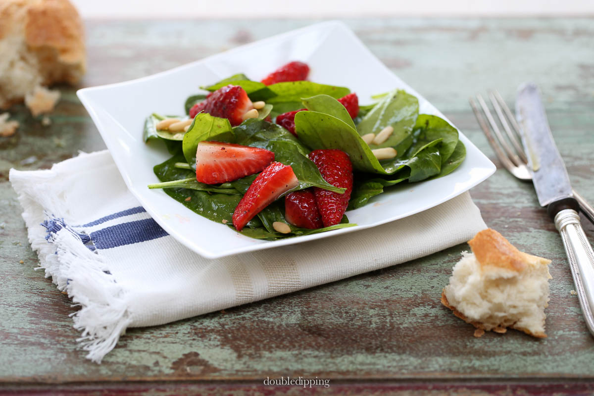 Spinach Salad with Strawberries and Pine Nuts