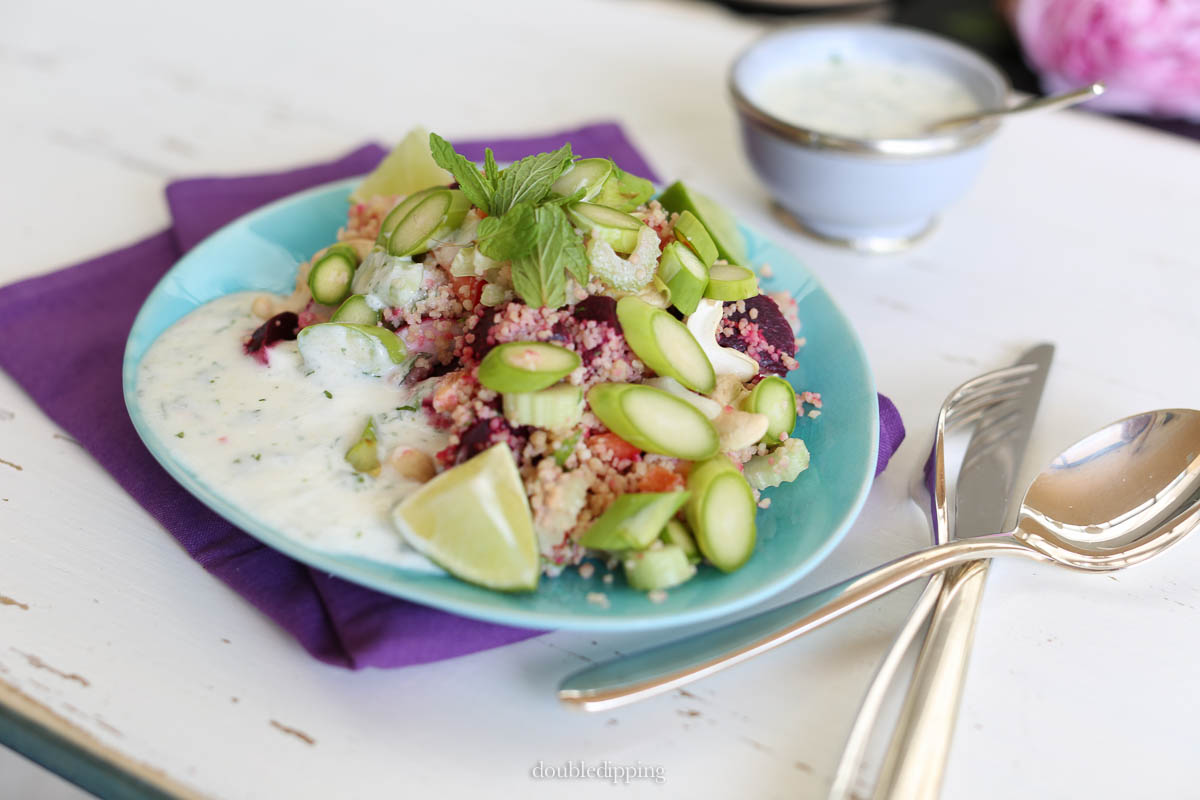 Couscous, Beetroot, Cashew Salad