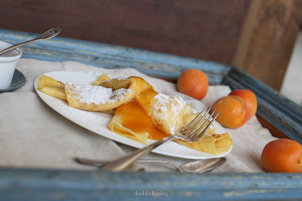 Palatschinken - Crepe like Pancakes with Jam