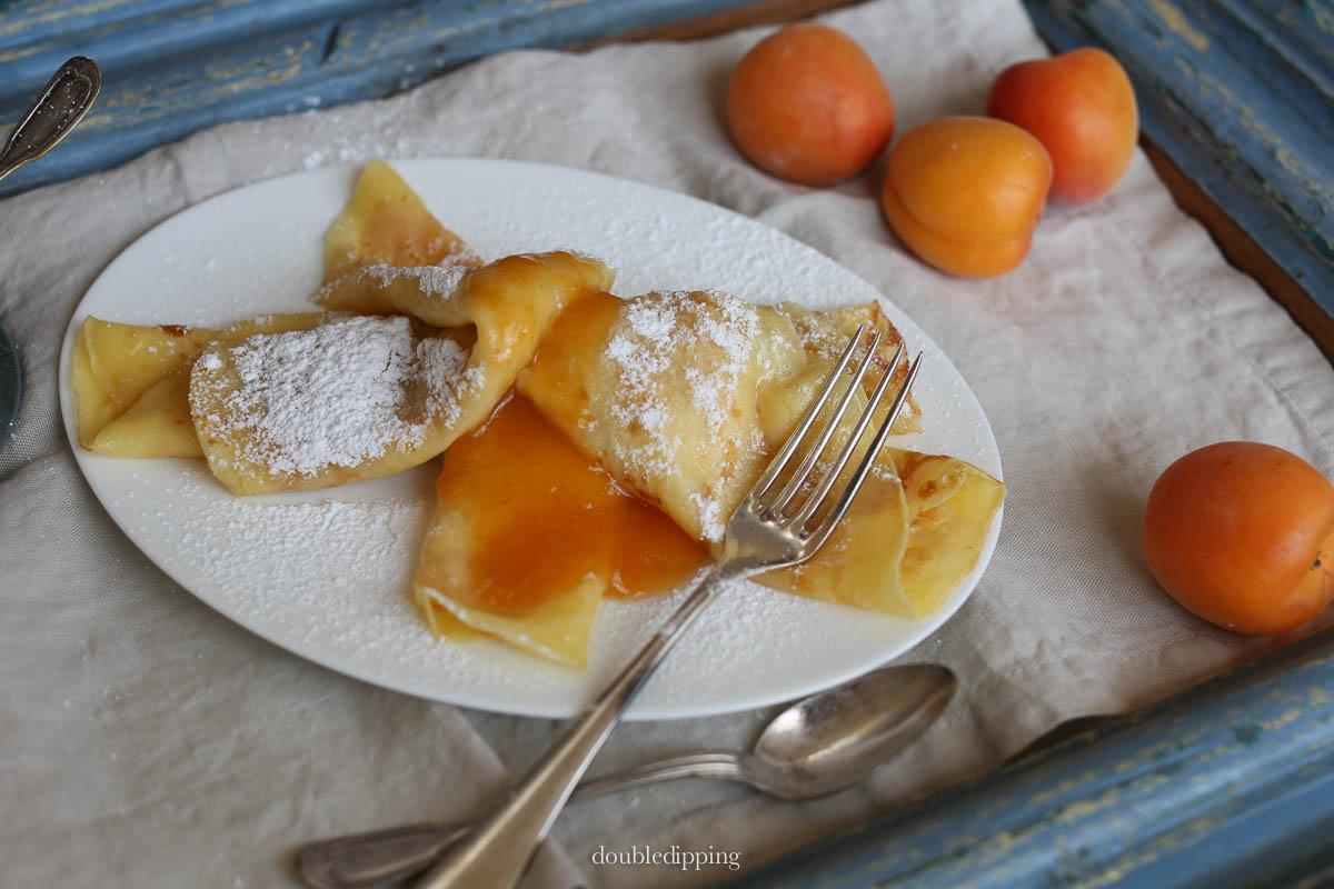 Palatschinken - Crepe like Pancakes with Jam