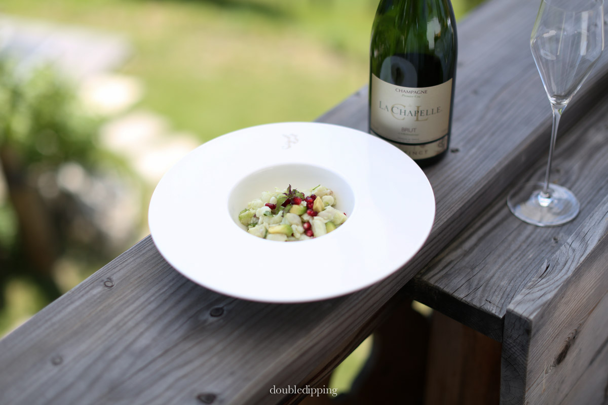 Ceviche avocado pomegranate healthy salad