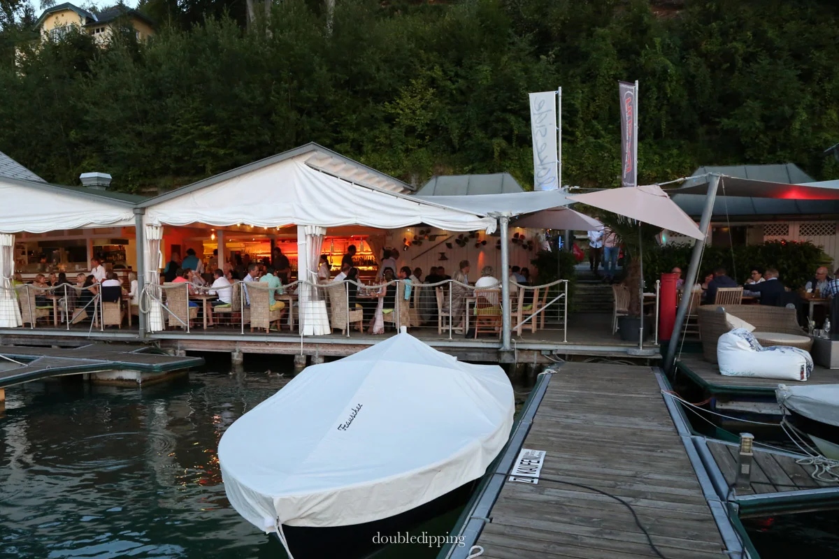 Arriving by boat at Lakeside Restaurant