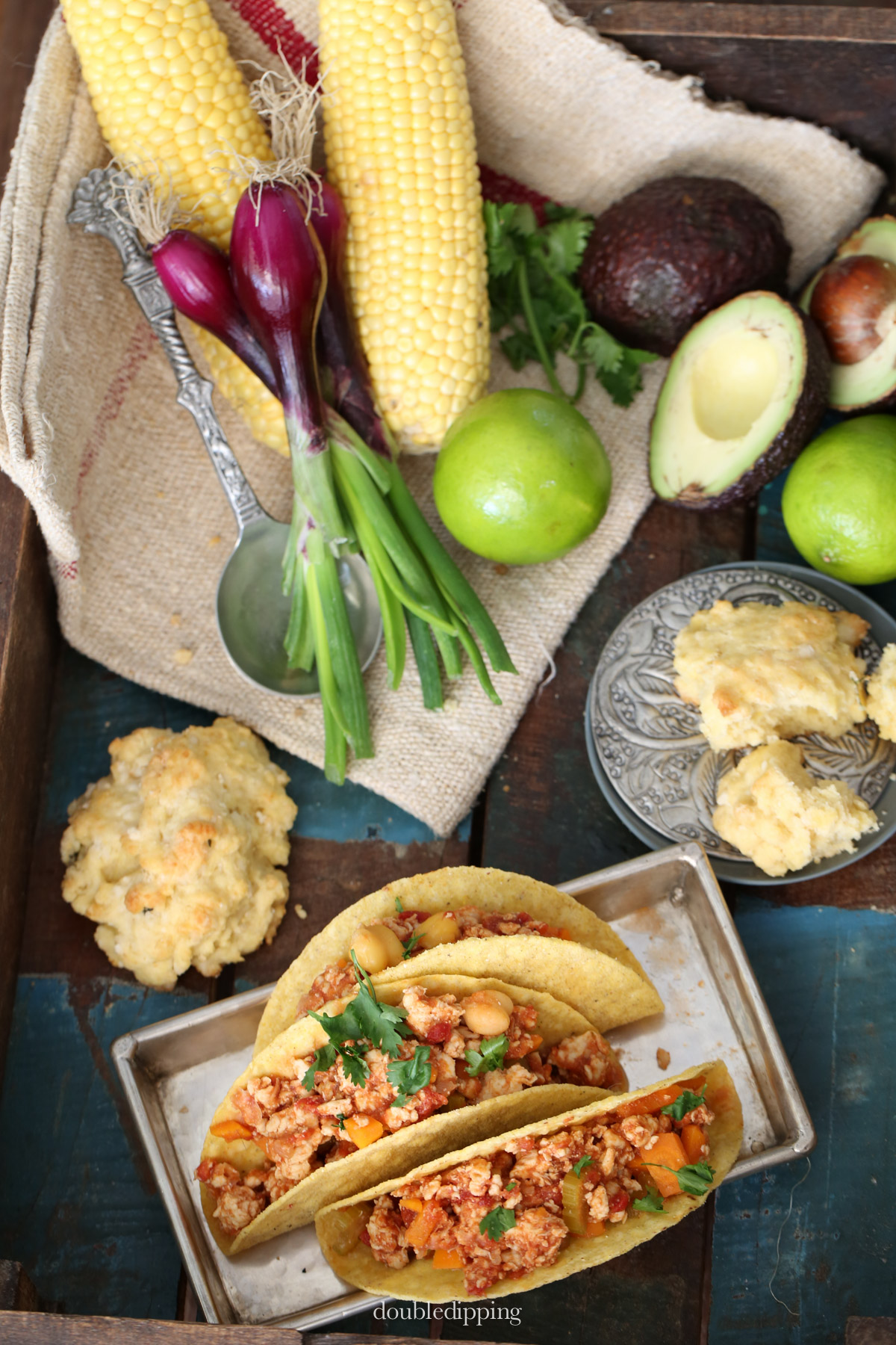 We ate the chili out of bowls but this presentation is more fun to look at.