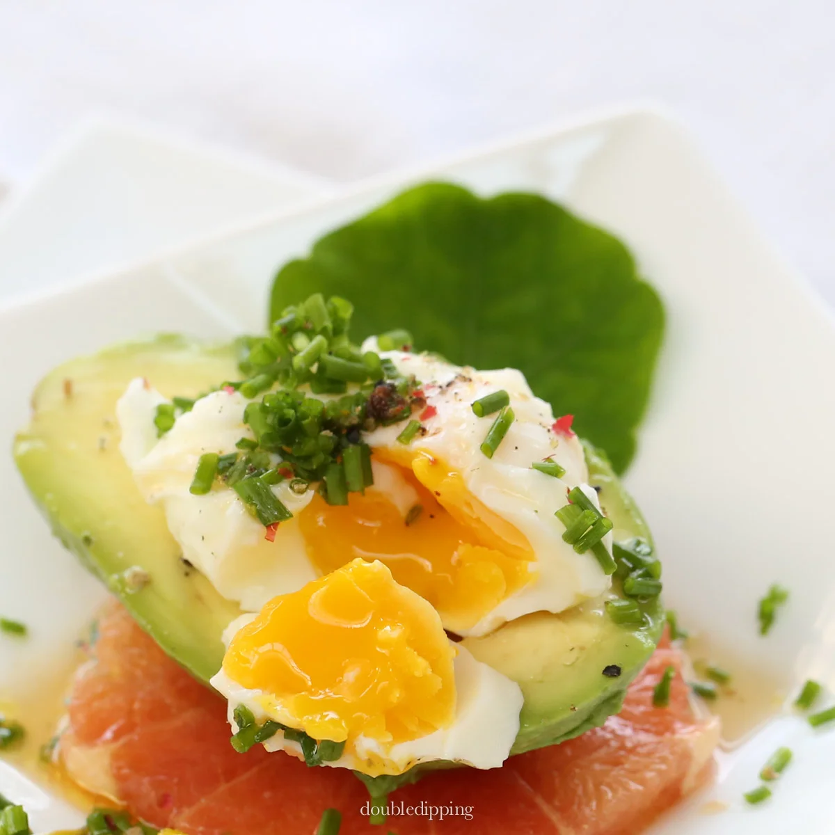 Avocado and poached egg salad