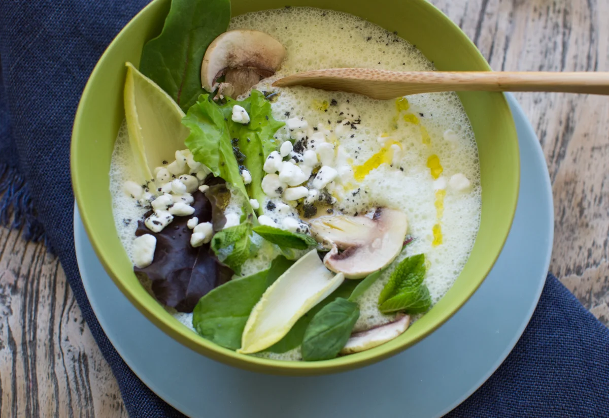 Chilled Greek Yoghurt Soup with Greens