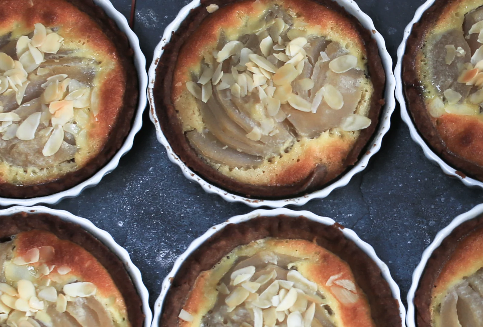 Pear Tartlets in a Chocolate Shell