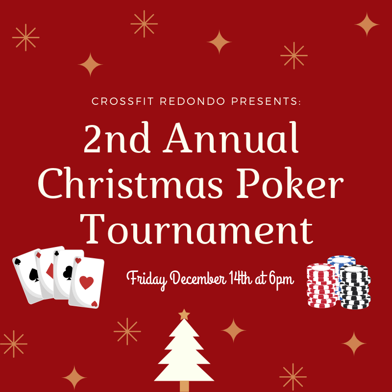 Details for Holiday Party/Poker Night at CFR Special Gym Schedule: 6am, Noon, 3, 4, and 5pm 6pm: Party Begins! Party goers may mingle and have a few drinks prior to the start of poker. Beer and Wine will be provided but please feel free to bring your favorite Holiday-themed drinks! Ugly Christmas sweaters and the like are highly encouraged! 7pm-ish: Poker Begins! Even if you are not a poker player we invite you to stay and continue to drink and be merry! The tournament will be set up in a way that participants will be out of the game at different times and back to socializing with group! 10pm-ish- take the party to any number of fine establishments including Pat’s 2, Bullpen, or even Las Vegas
