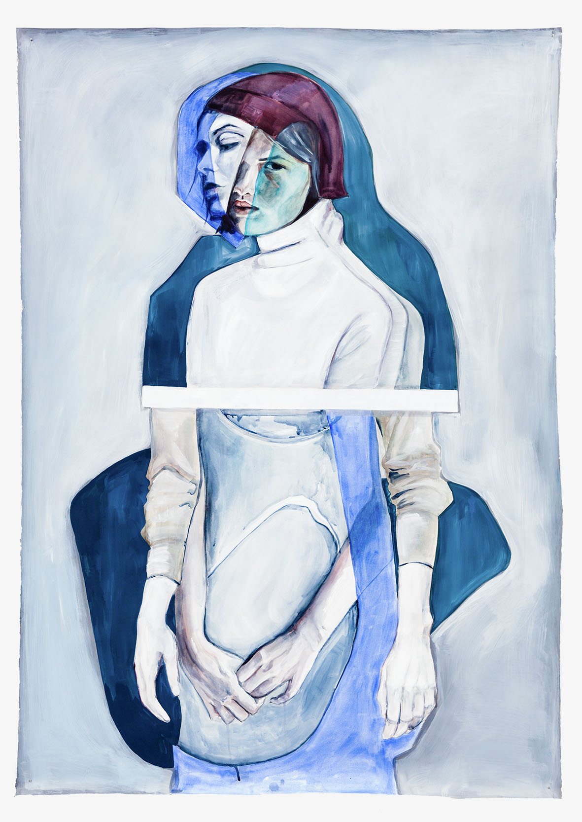   cntrl  2015, Watercolour, Gouache and Acrylic on paper, 160 x 113 cm  SOLD 