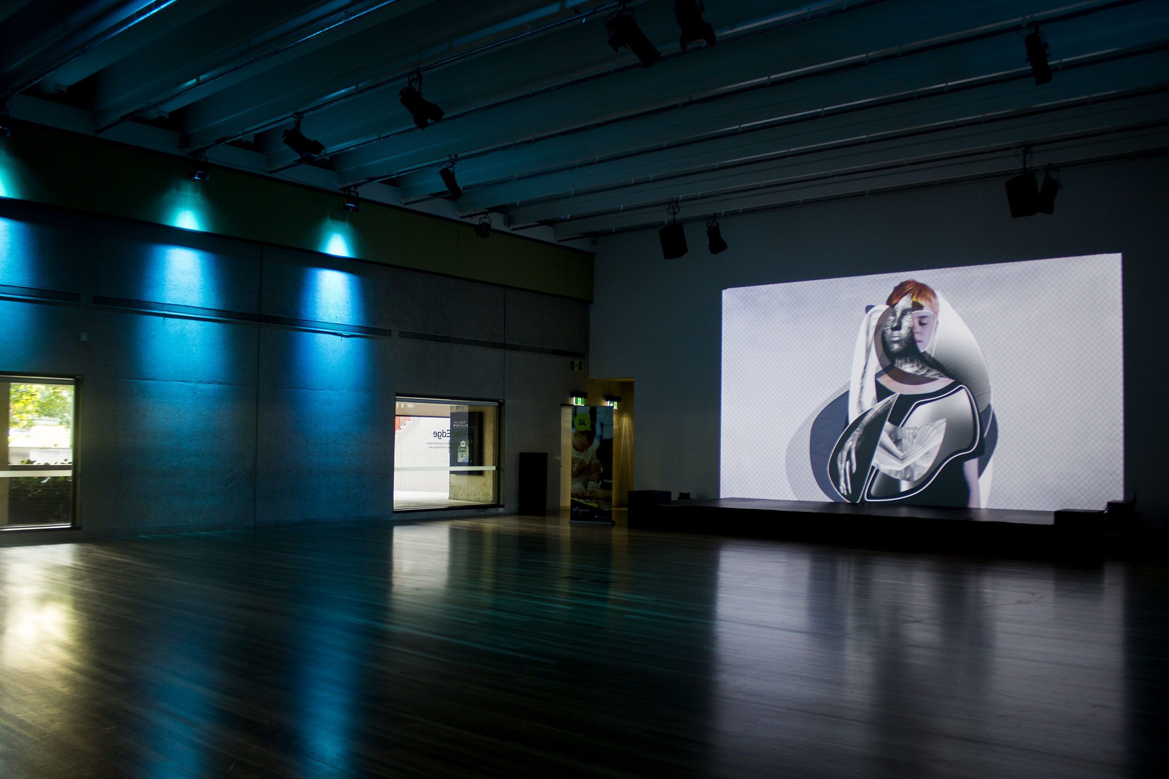   Mesh  projection installation at The Edge, State Library of Queensland auditorium in 2016 