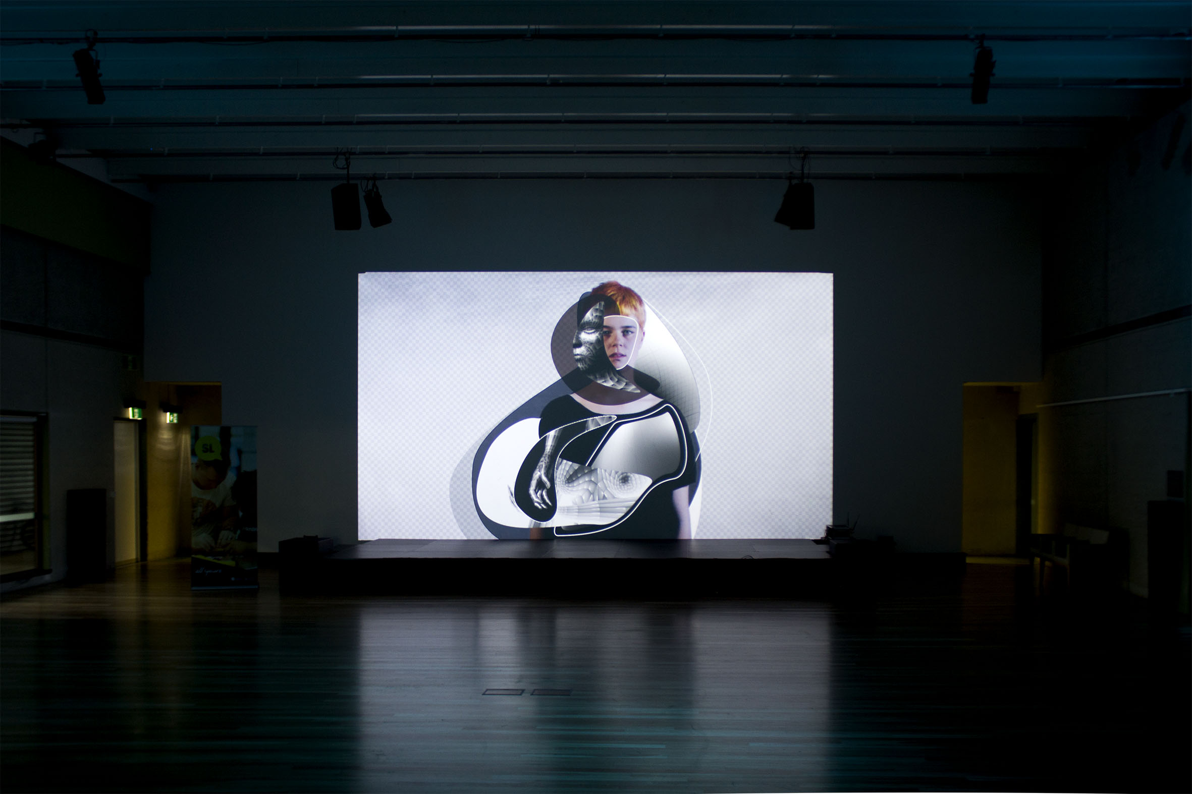   Mesh  projection installation at The Edge, State Library of Queensland auditorium in 2016 