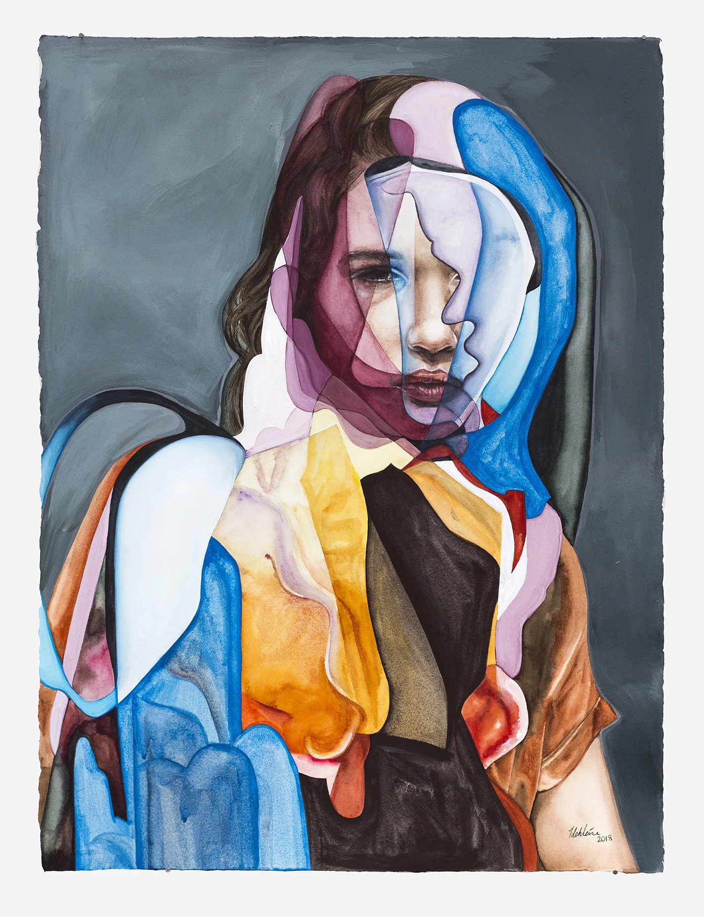 In-Organic 2018, Watercolour, Gouache and Acrylic on Paper, 56 x 76 cm SOLD