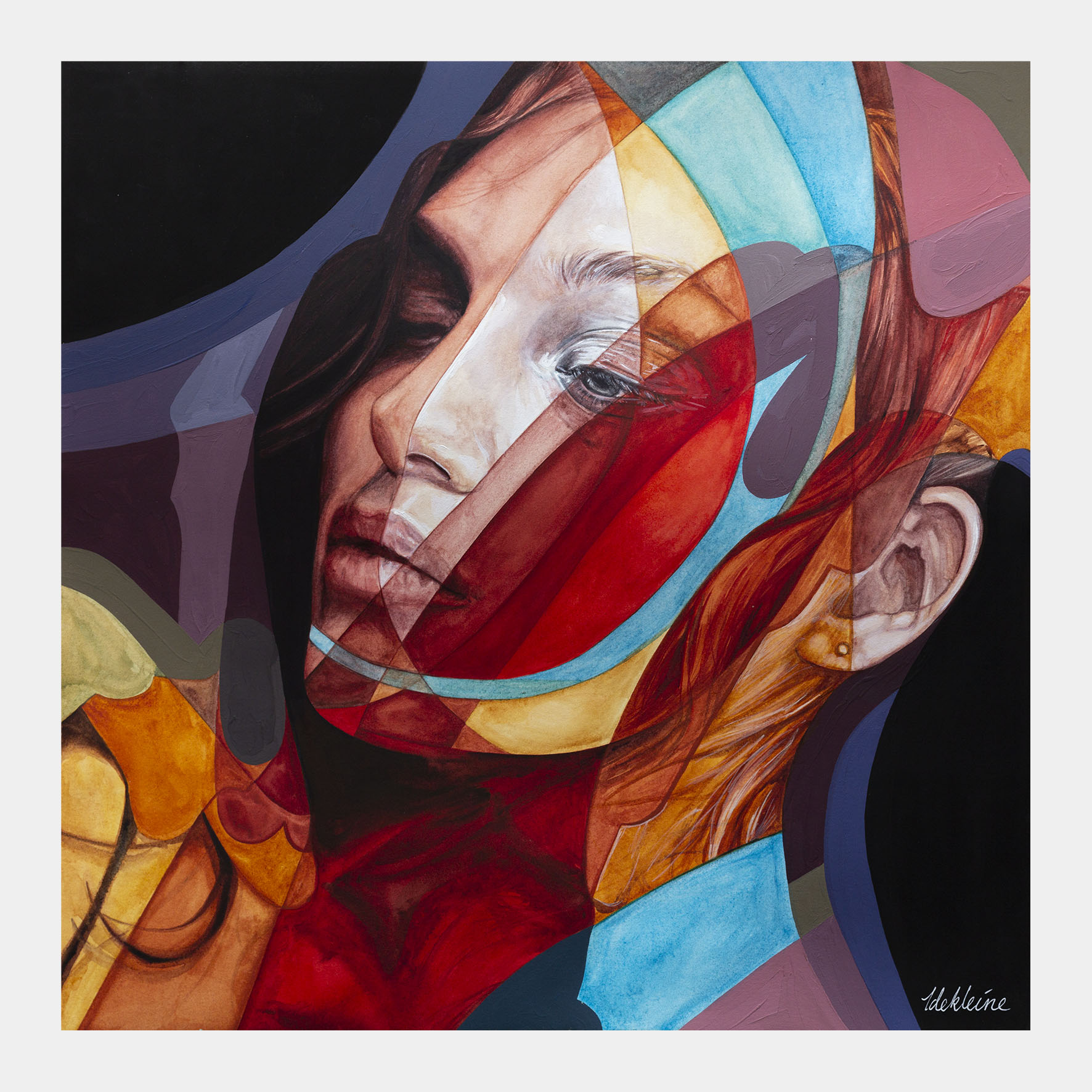 Embers 2019, 45 x 45cm, Watercolour, Gouache and Acrylic on Paper SOLD