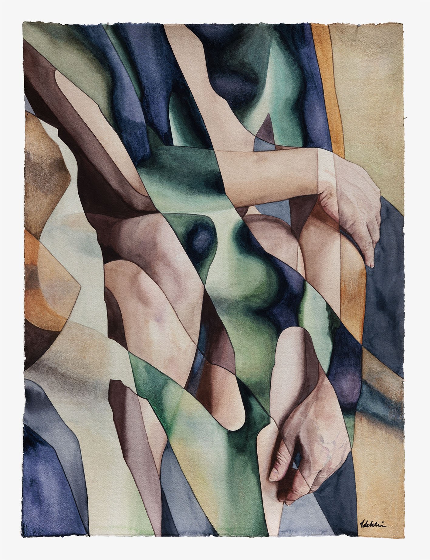 Eroded 2024, 56 × 76cm, Watercolour, Gouache and Acrylic on Paper AVAILABLE FOR SALE