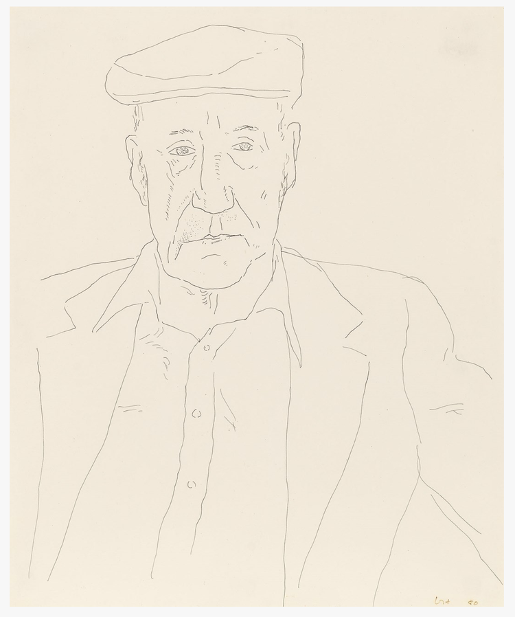 David Hockney original drawing portrait of William Burroughs