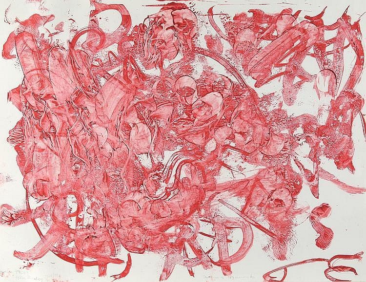 Beat Generation, William S. Burroughs & Allen Ginsberg, (1991), acrylic on paper – art for sale and art rental