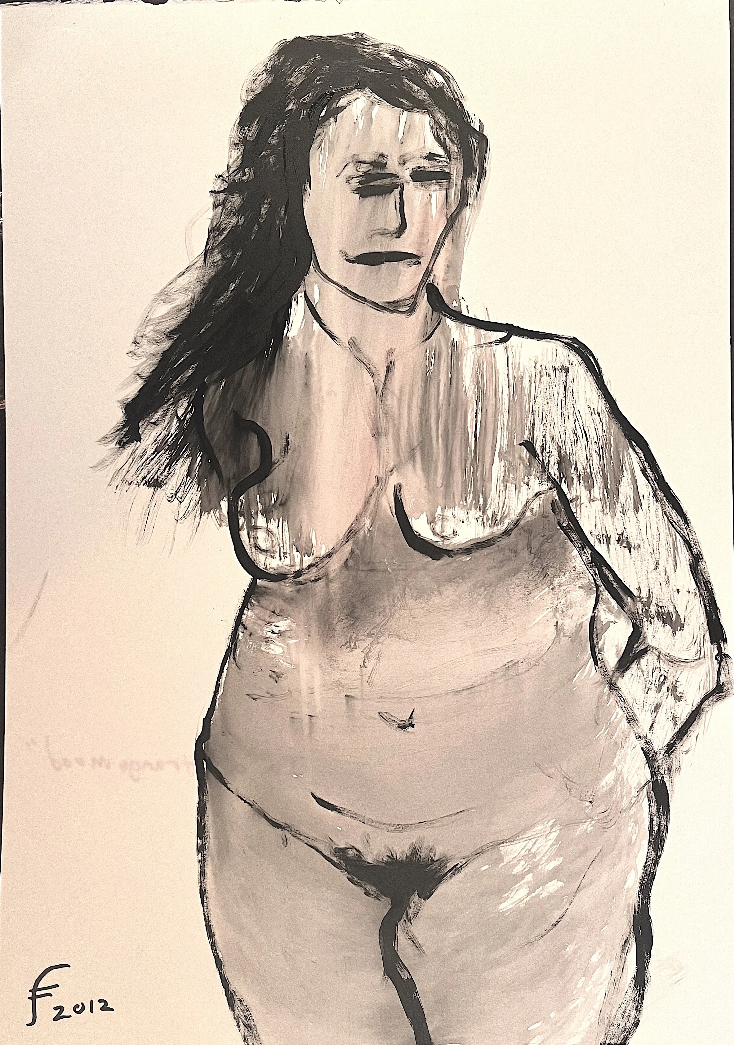 Laurence Ferlinghetti . in a strange mood, 2012acrylic and ink on paper71cm x 50cminitialed and dated lower left- signed, dated and titled on verso   Acquired from John Perino/Focus Gallery- San Francisco, California in 2016