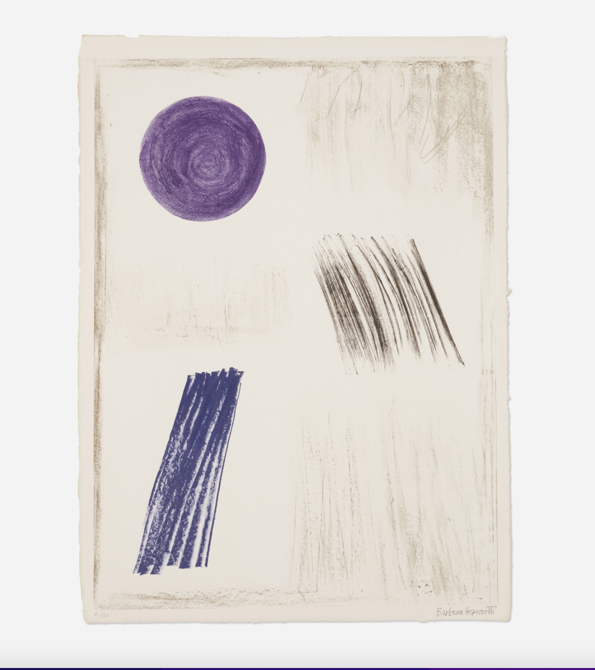 Barbara Hepworth, Autumn Shadow, 1969, signed limited-edition abstract screenprint, number 1 from an edition of 30, available for sale and art rental in London