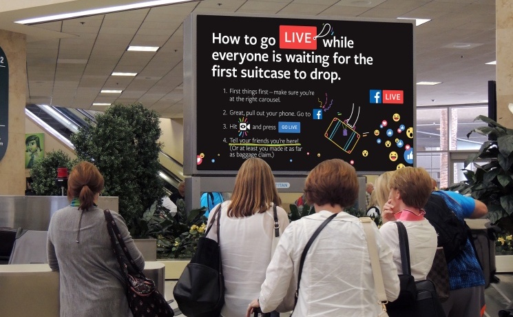 Facebook ran outdoor ads in various format to achieve both awareness and education for Facebook Live