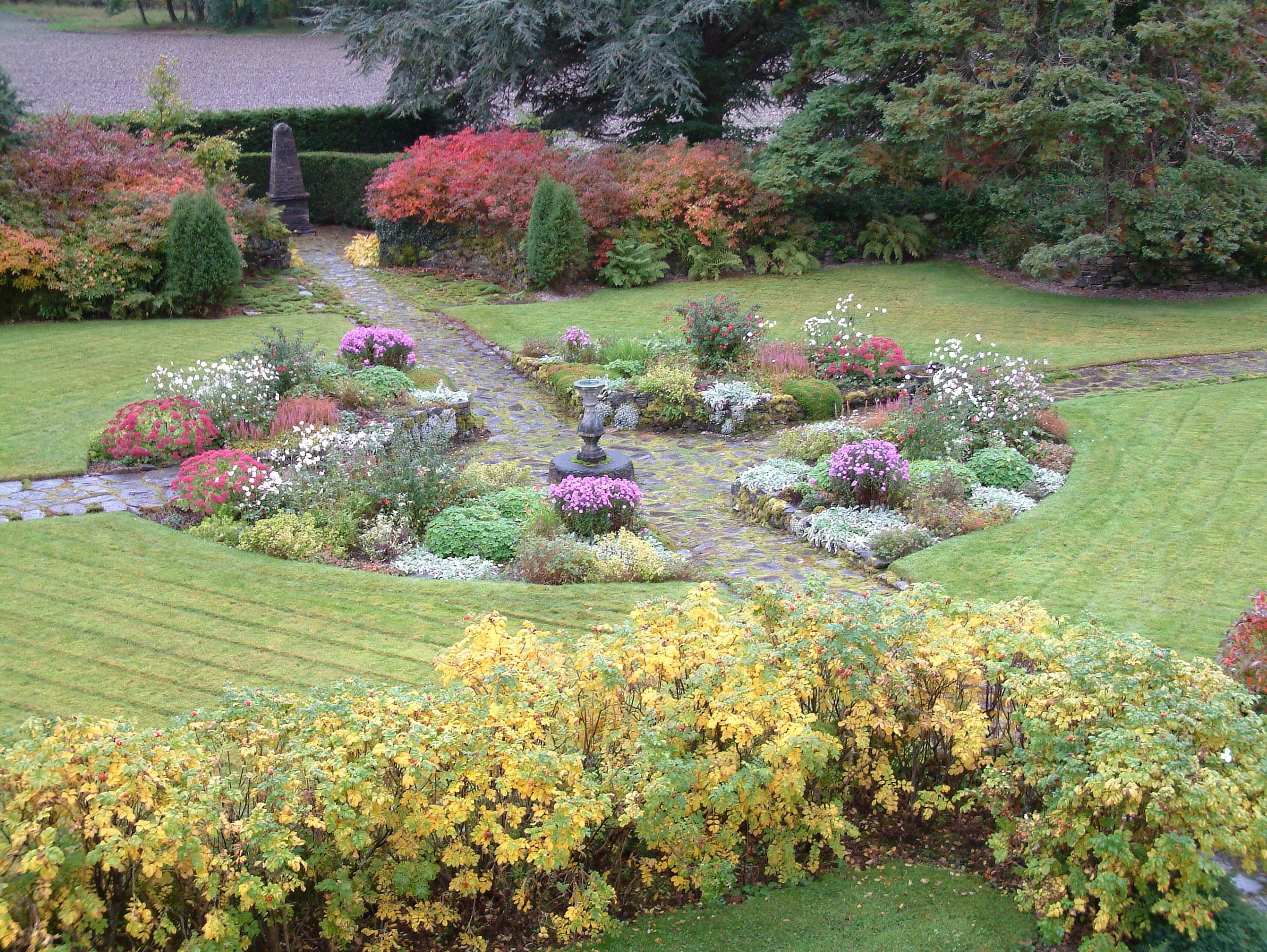 The Sunken Garden & Giant Sundial — Attadale Gardens, Wester Ross, Scotland